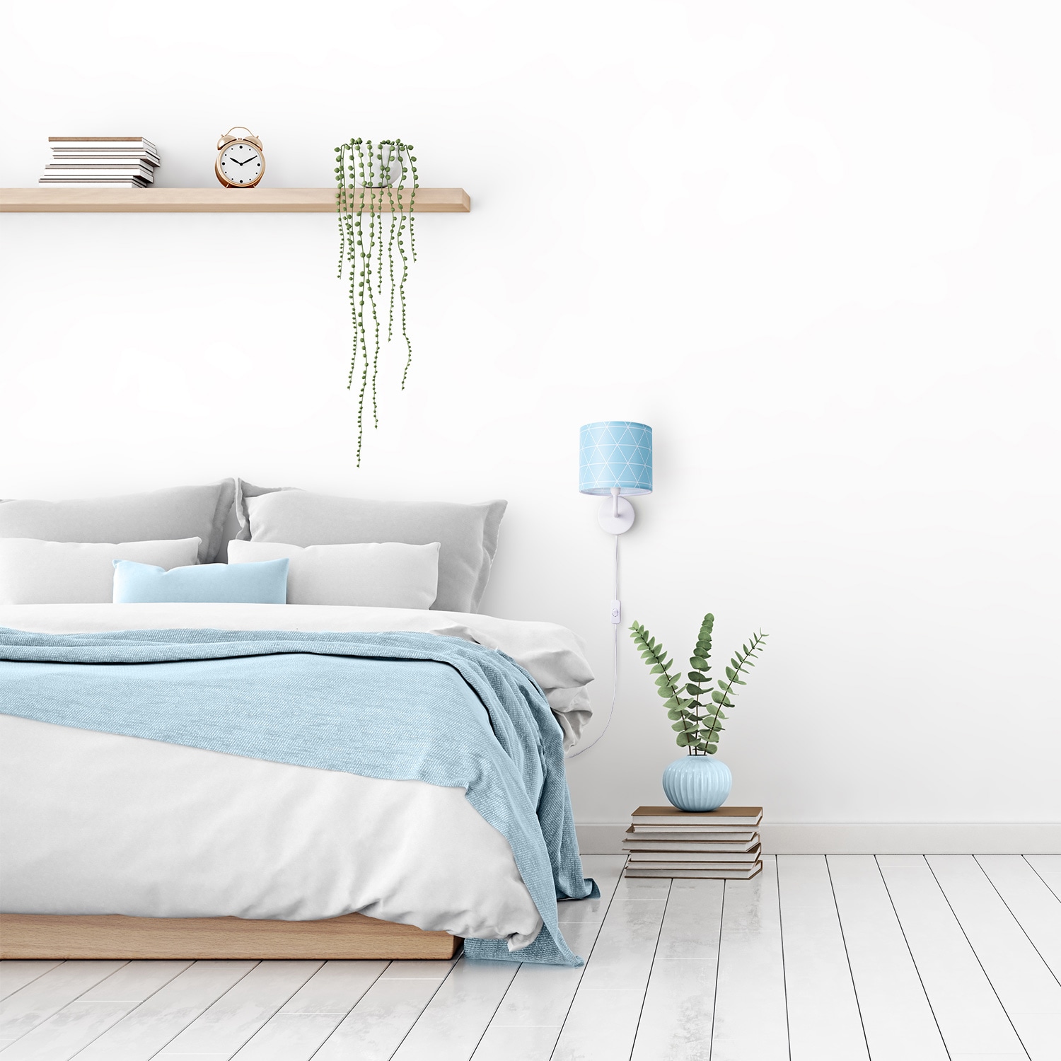 Paco Home Wandleuchte »Stella 401« E14 Stecker Flur Lampe Wohnzimmer âˆ…18cm Skandi Stil Kabel 3m E14