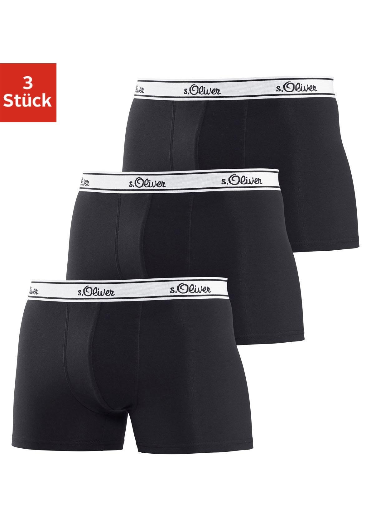 s.Oliver Boxer "Boxershorts für Herren" Packung, 3 Stk. mit weißem Webbund