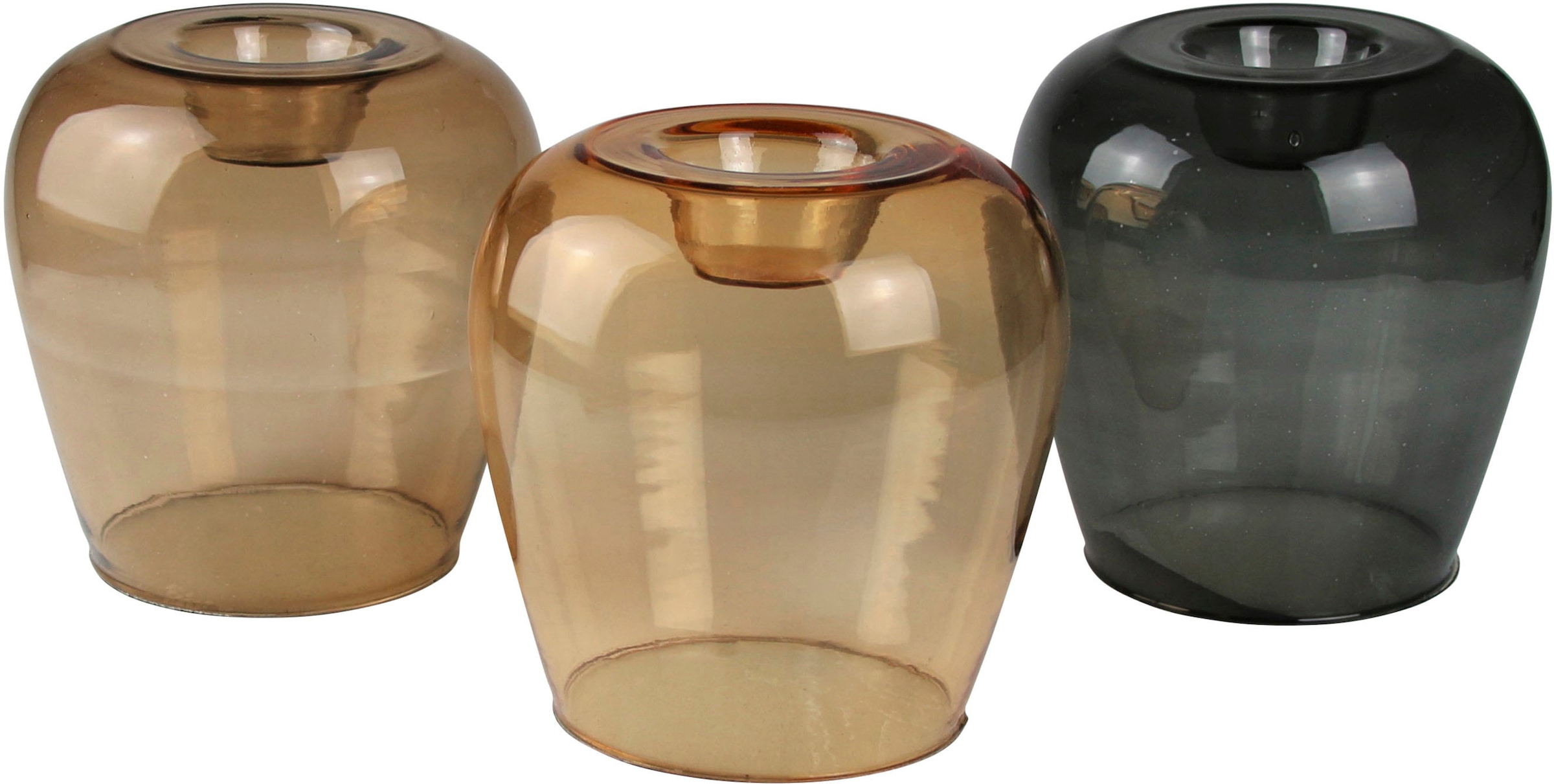 AM Design Windlicht »Stabkerzenhalter, Ø ca. 18 cm«, (Set, 3 St.),  Kerzenhalter aus Glas, dekorative Vase, Höhe ca. 18 cm auf Rechnung  bestellen