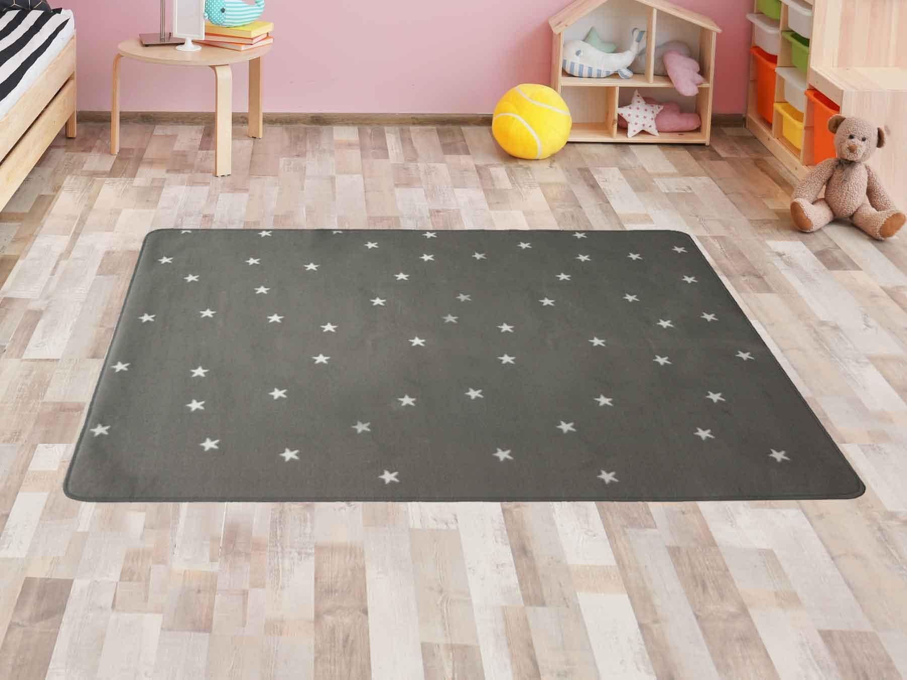 Primaflor-Ideen in Textil Kinderteppich »STELLA, Made in Belgium« rechteckig 5 mm Höhe Motiv Sterne, Kinderzimmer