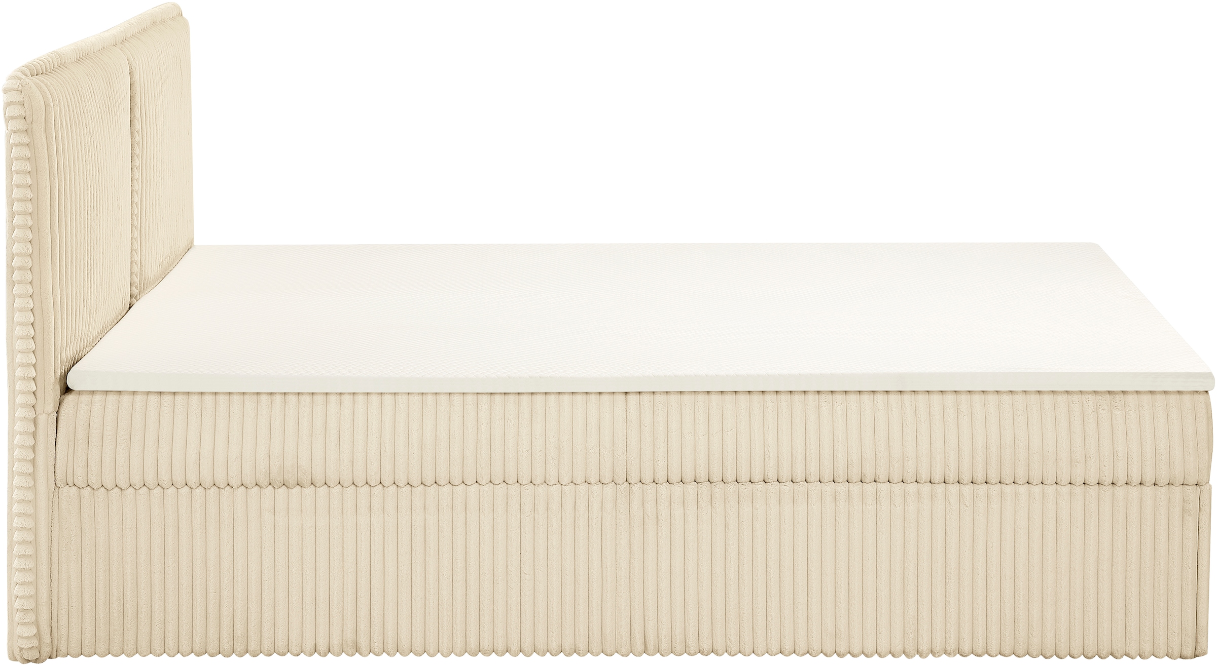 OTTO home Polsterbett »TIFFANY, Boxbett mit Bettkasten, inkl. Taschenfederkernmatratze (H3)« mit Kaltschaumtopper, Breitcord-Bezug, 140x200 & 180x200 cm