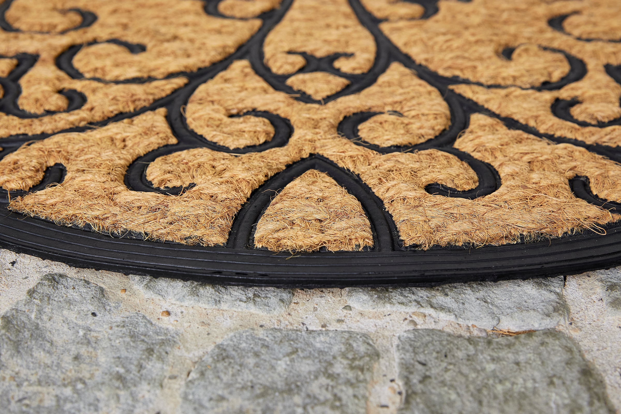 ASTRA Fußmatte »Coco Deluxe Light« halbrund 8 mm Höhe Türmatte, Kokos, rutschfest, schmutzabweisend, In und Outdoor