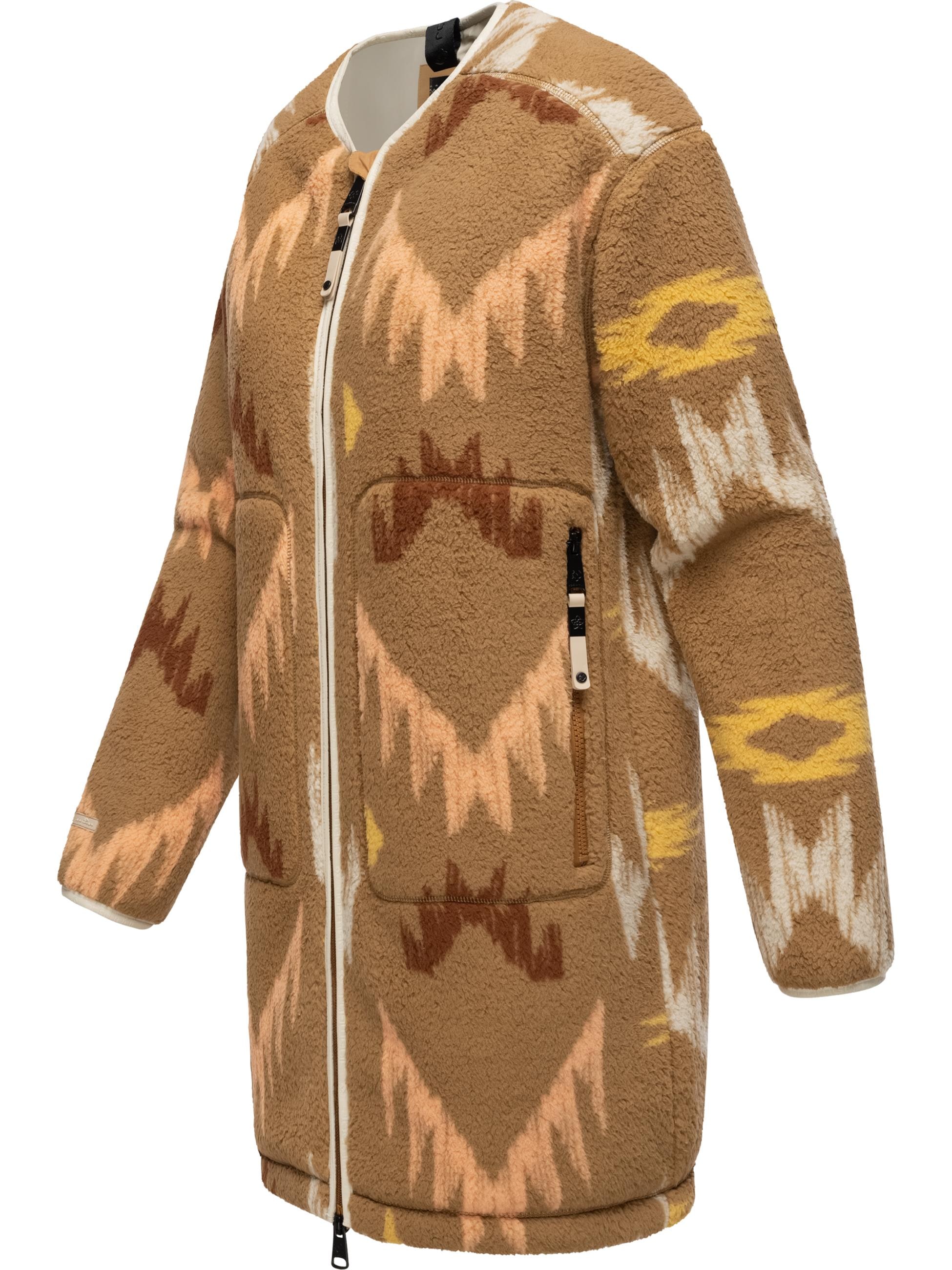 Ragwear Plüschjacke »Übergangsjacke Fouzy Aztec«, ohne Kapuze, flauschige Übergangsjacke aus kuschligem Teddyfleece