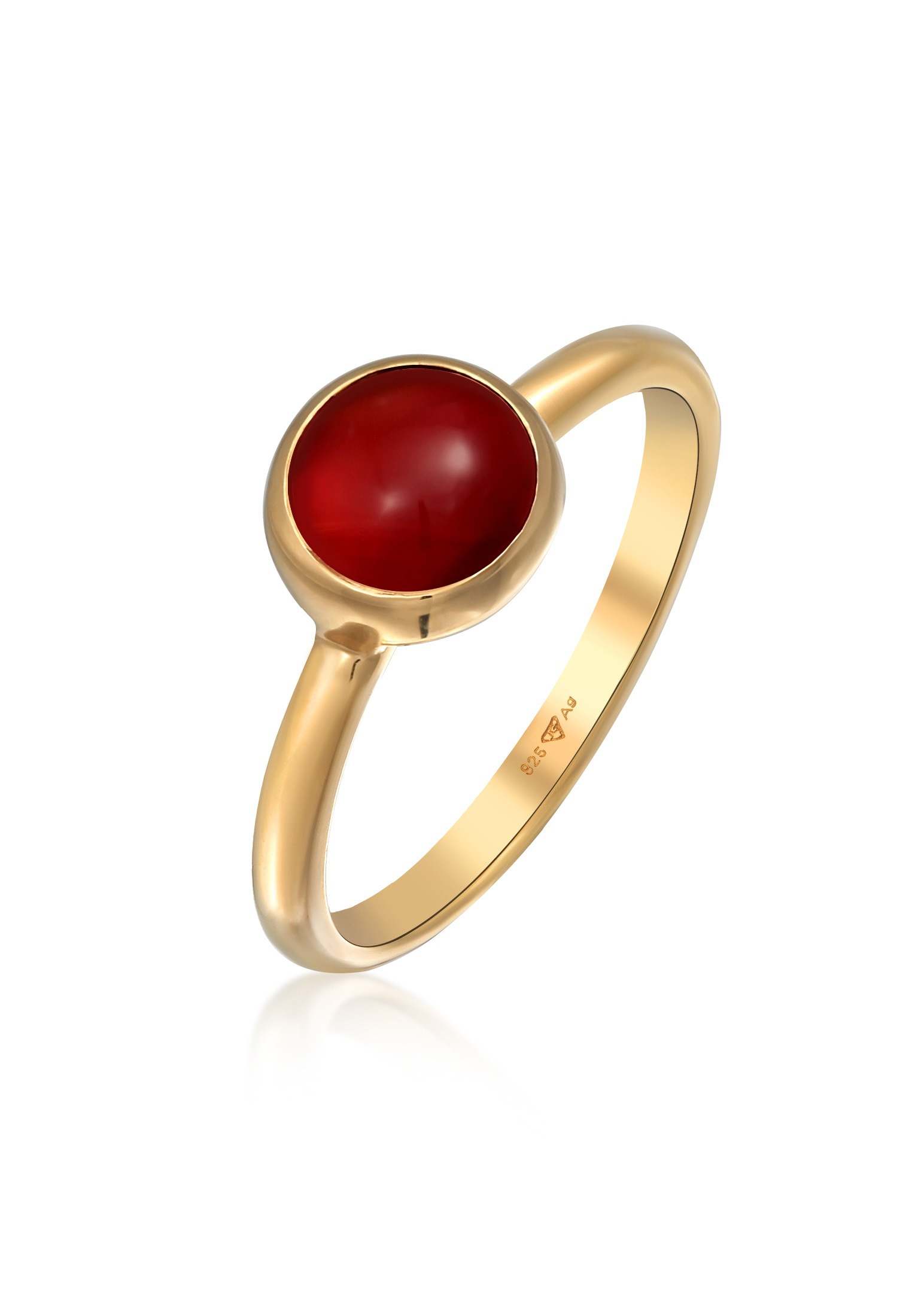 Elli Premium Fingerring »Ring Karneol Edelstein Solitär 925 Silber«