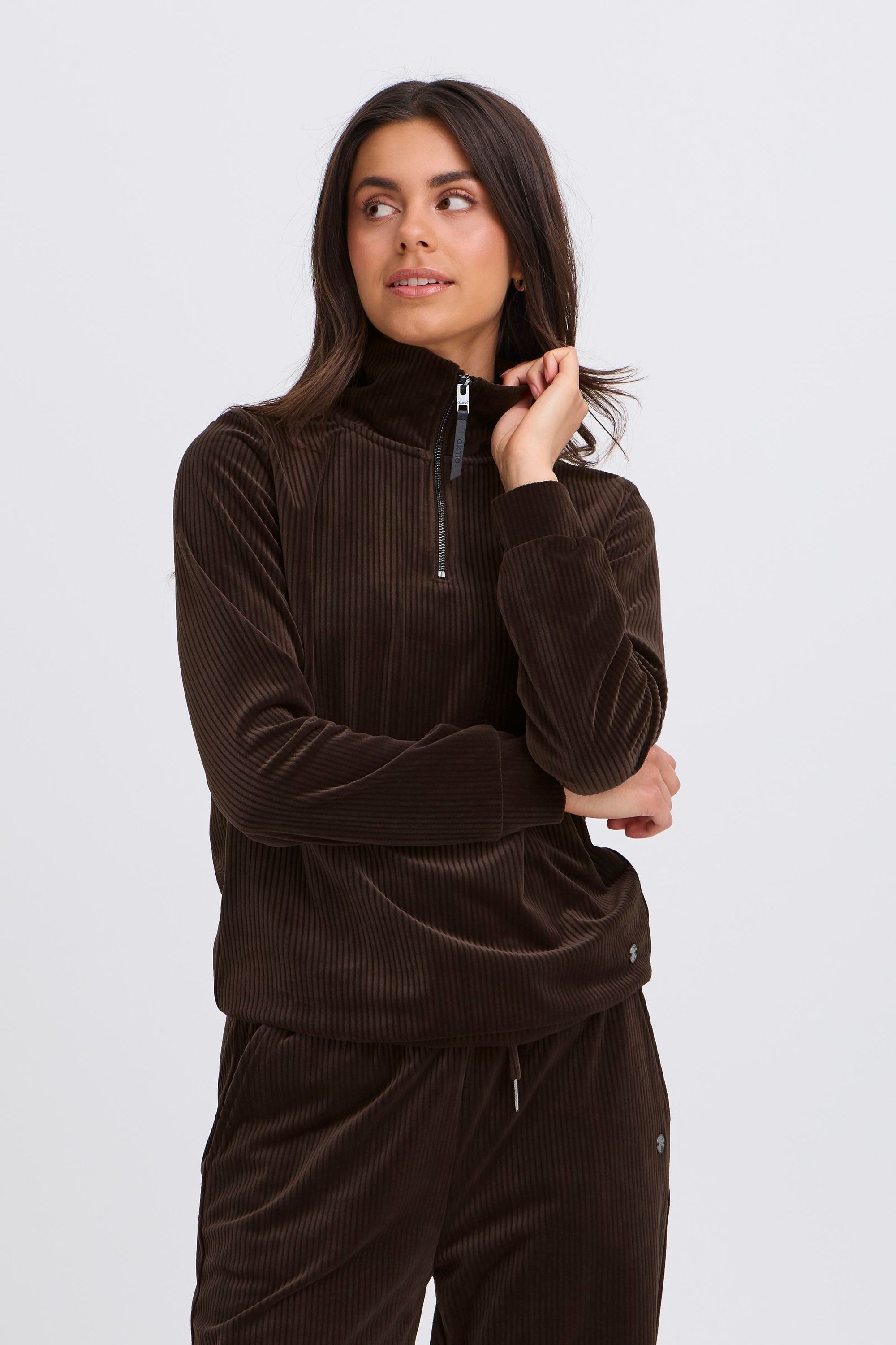 OXMO Troyer »Longsweatshirt OXEBBA HALFZIP«