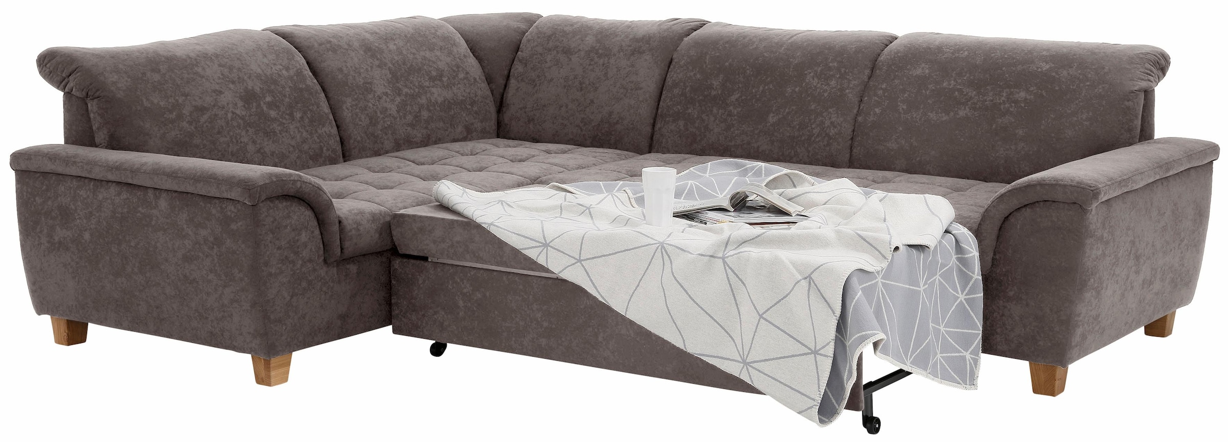 Home affaire Ecksofa »Lyla L-Form«, wahlweise mit Rückenfunktion und Bettfunktion