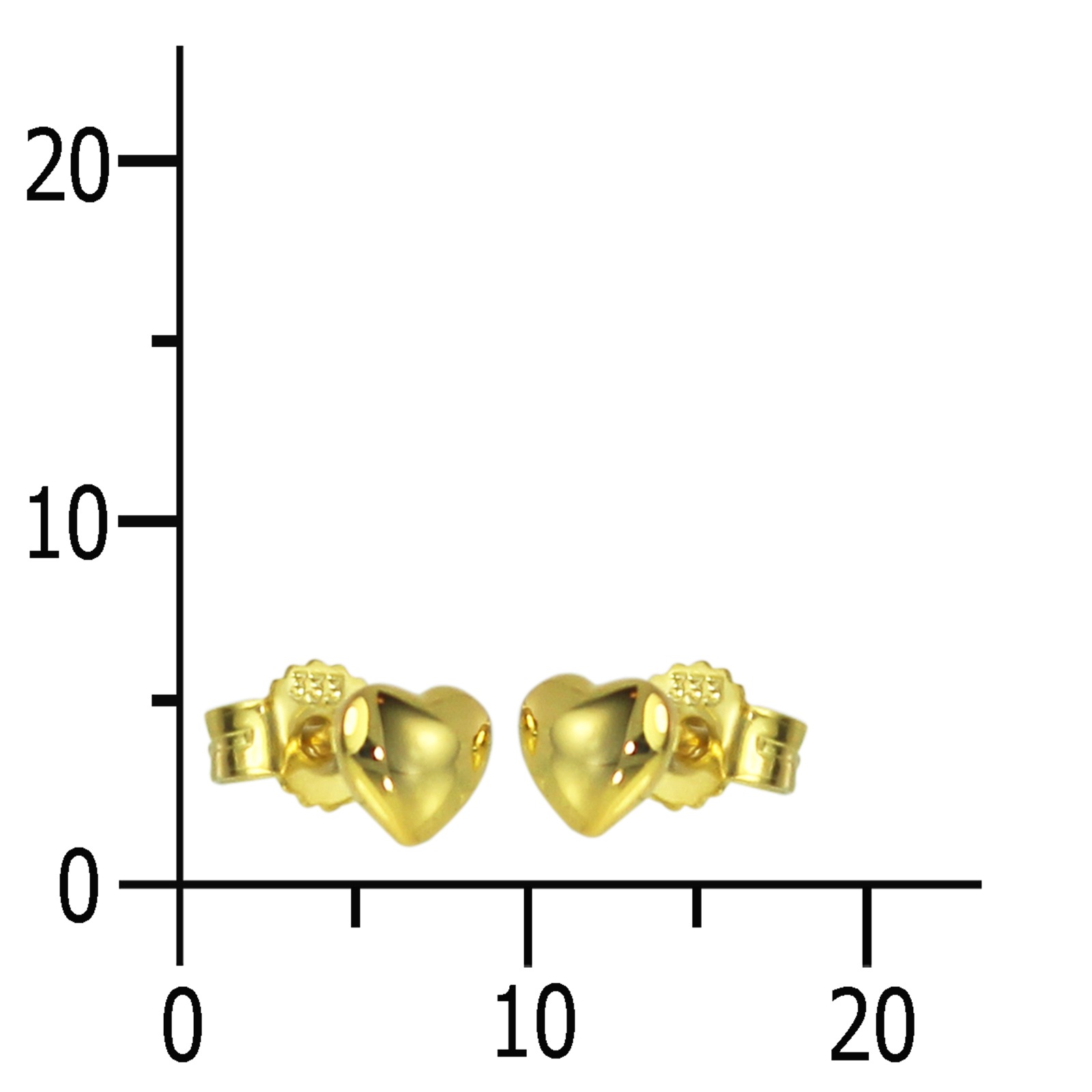 OSTSEE-SCHMUCK Paar Ohrstecker »- kleines Herz - Gold 333/000 -,«