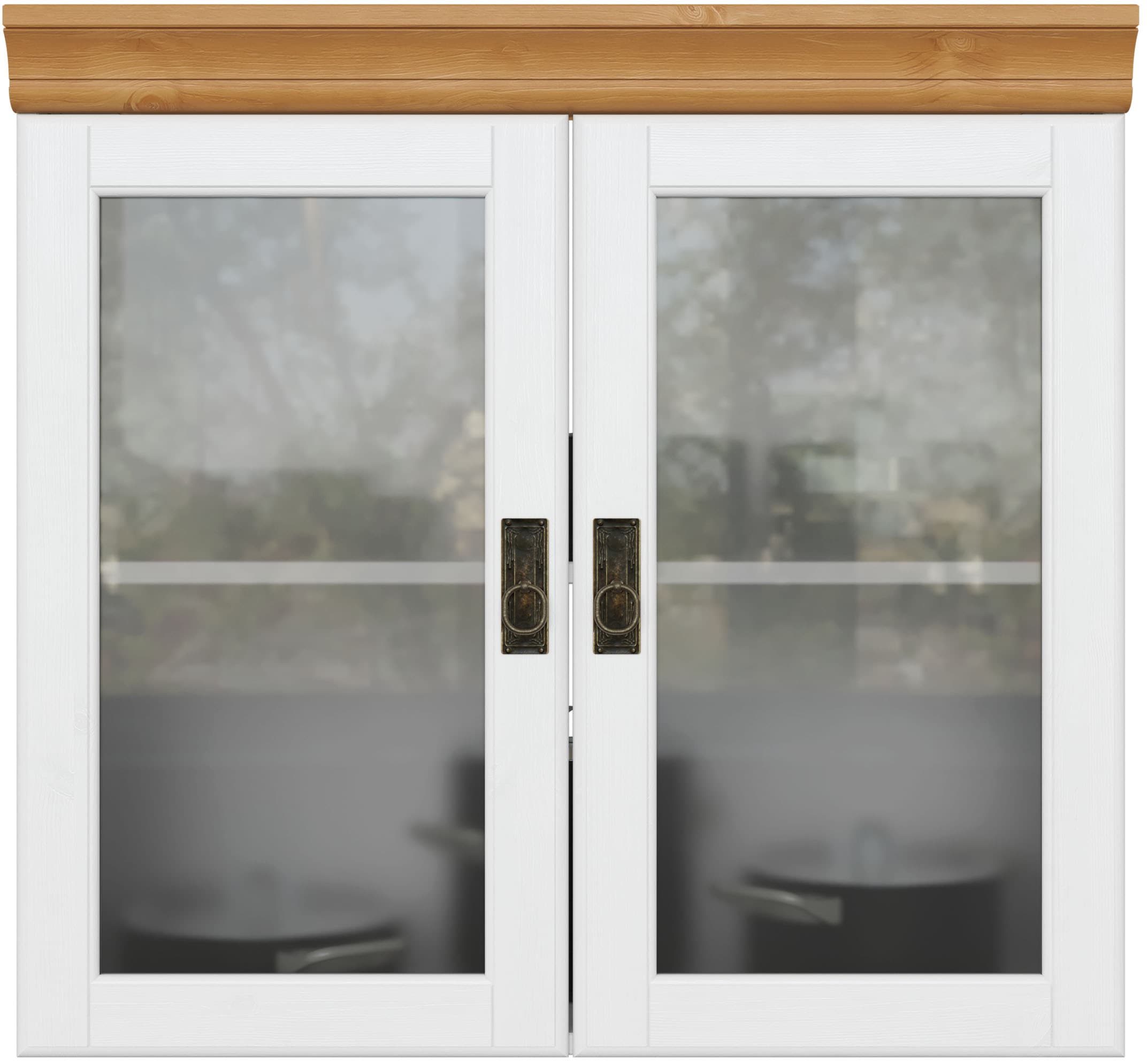 Home affaire Hängeschrank »Rügen«, Breite 80 cm, FSC® zertifiziertes Massivholz, Türen mit Glaseinsatz