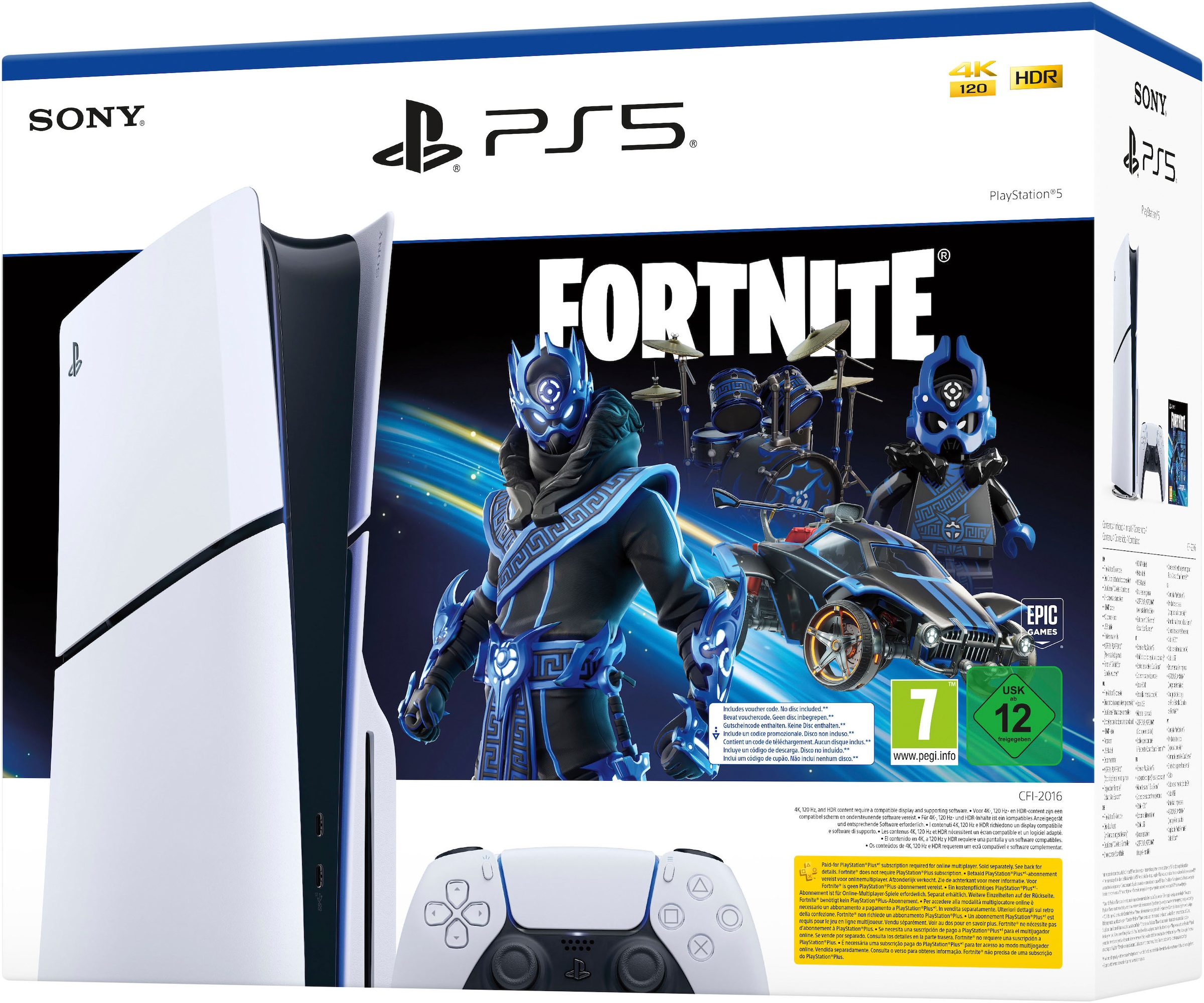 PlayStation 5 Spielekonsole »Disk Edition (Slim) – Fortnite Cobalt Star Bundle + zweiten DS«