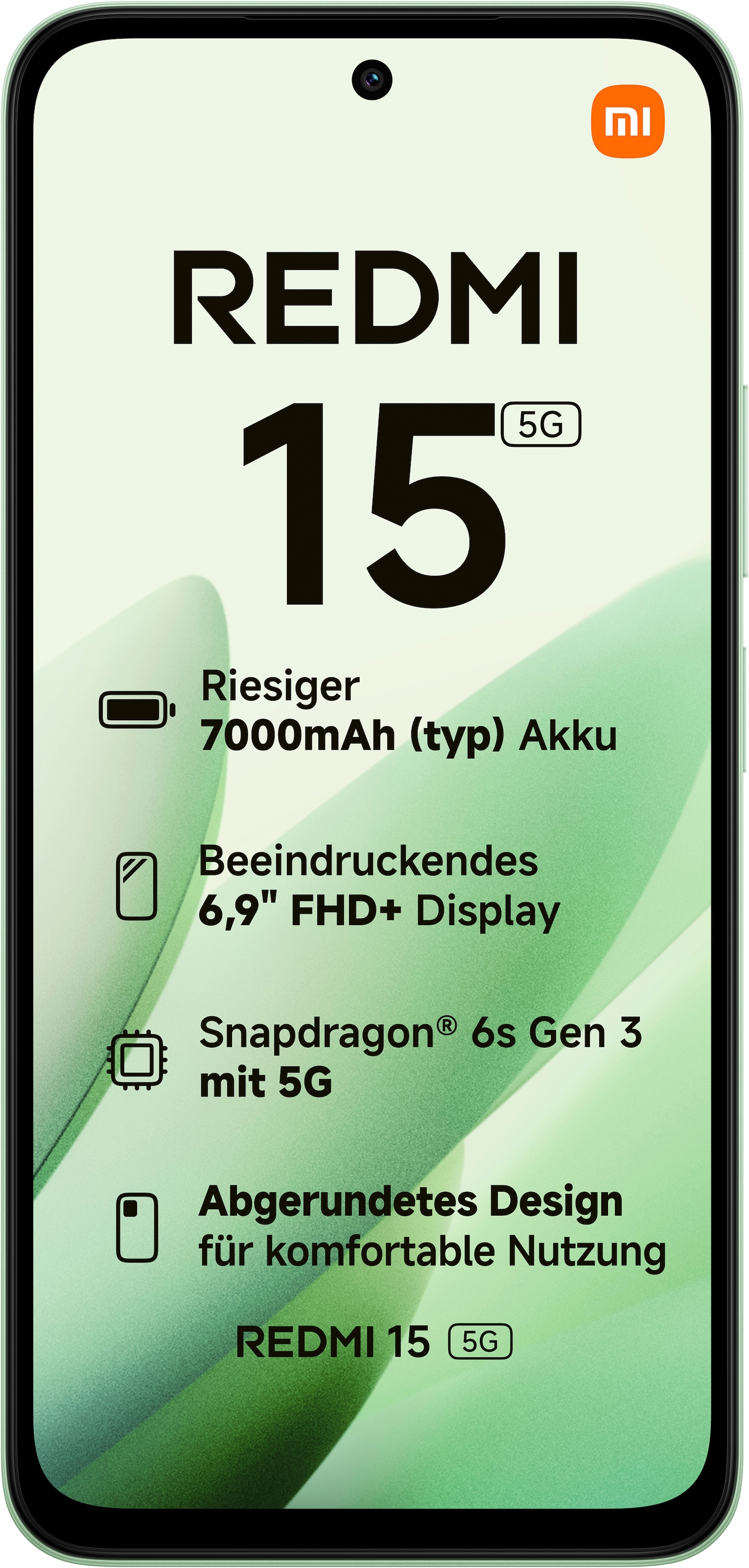 Xiaomi Smartphone »Redmi 15 5G 256 GB«, Ripple Green