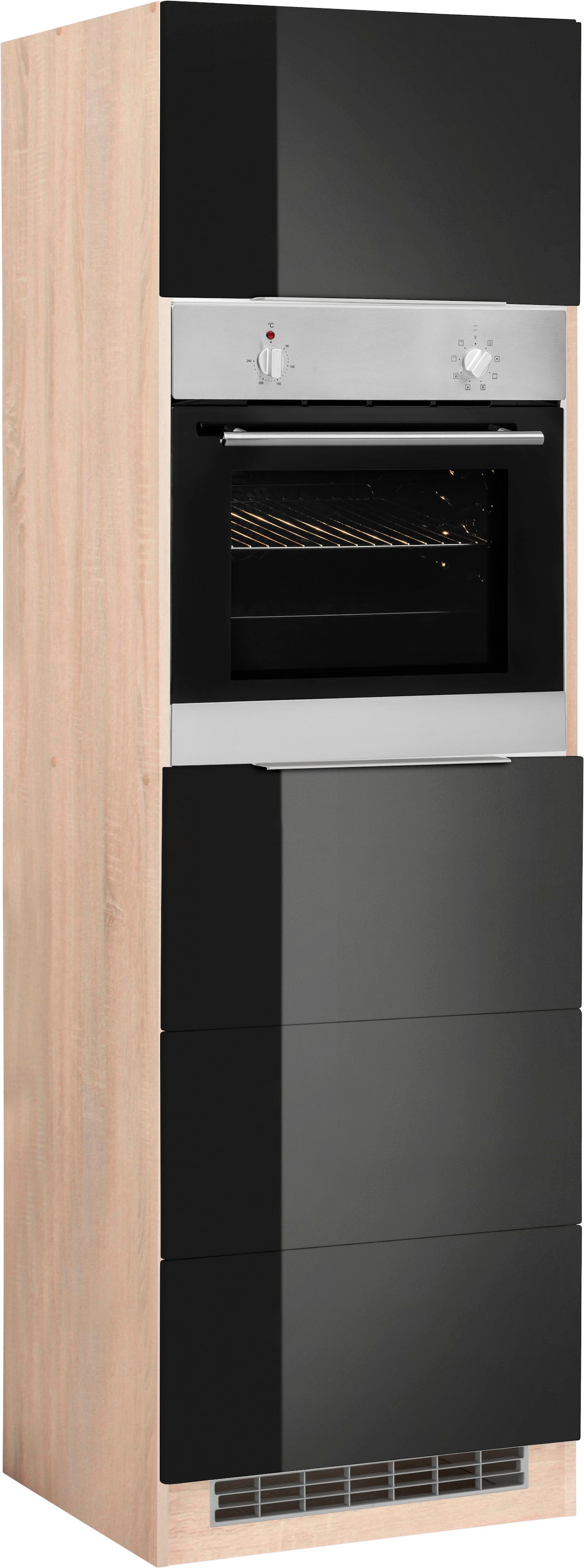 KOCHSTATION Backofenumbauschrank »KS-Brindisi«, 60 cm breit, 200 cm hoch, viel Stauraum