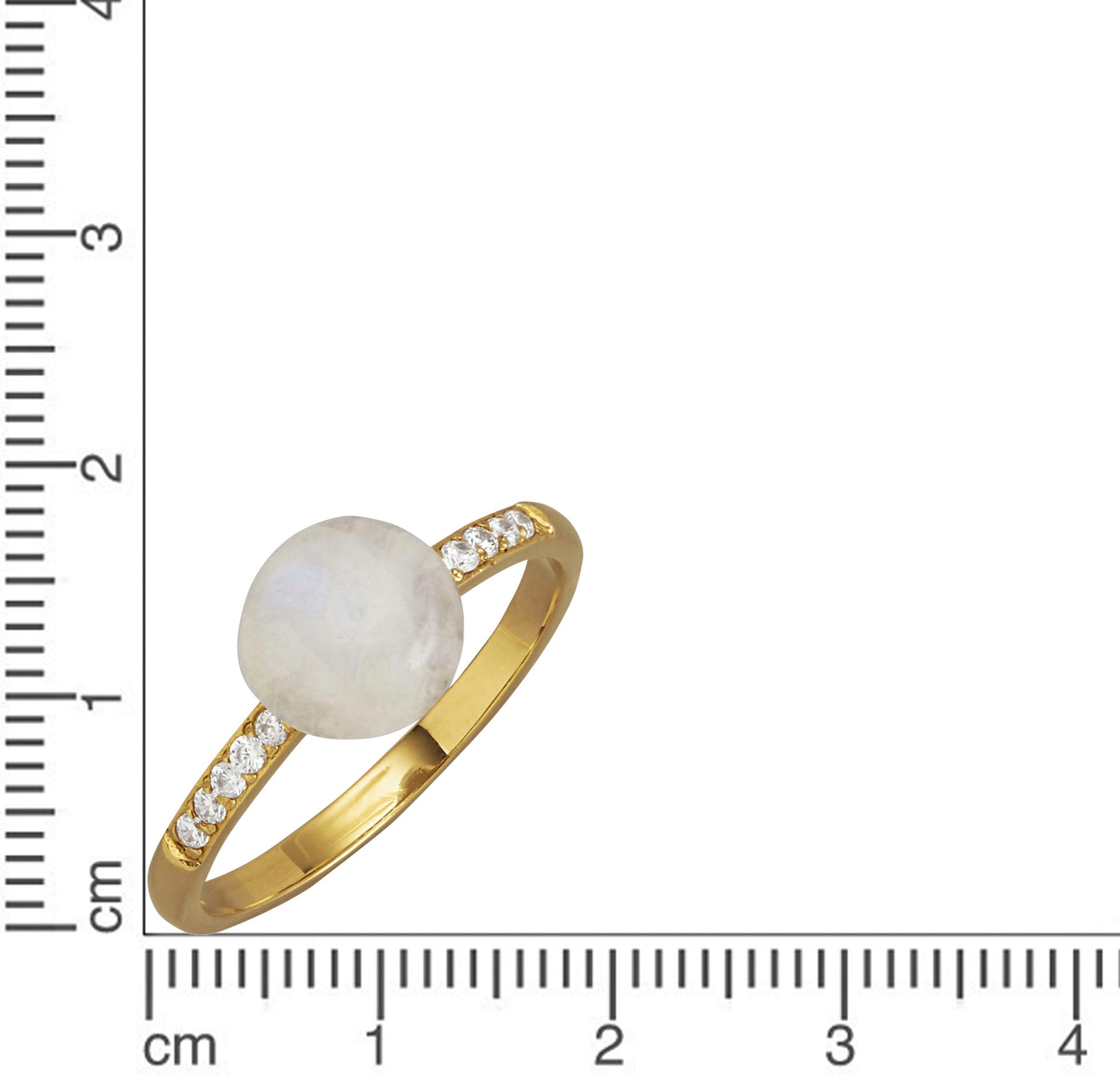 Firetti Fingerring »Schmuck Geschenk Silber 925 Damenring Ring« mit Mondstein, Zirkonia (synth.)