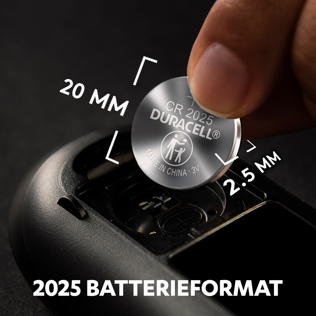 Duracell Knopfzelle »Electronics CR2025«, CR2025, 3 V, (4 St., Lithium Knopfzelle, 4 Stück), 3V