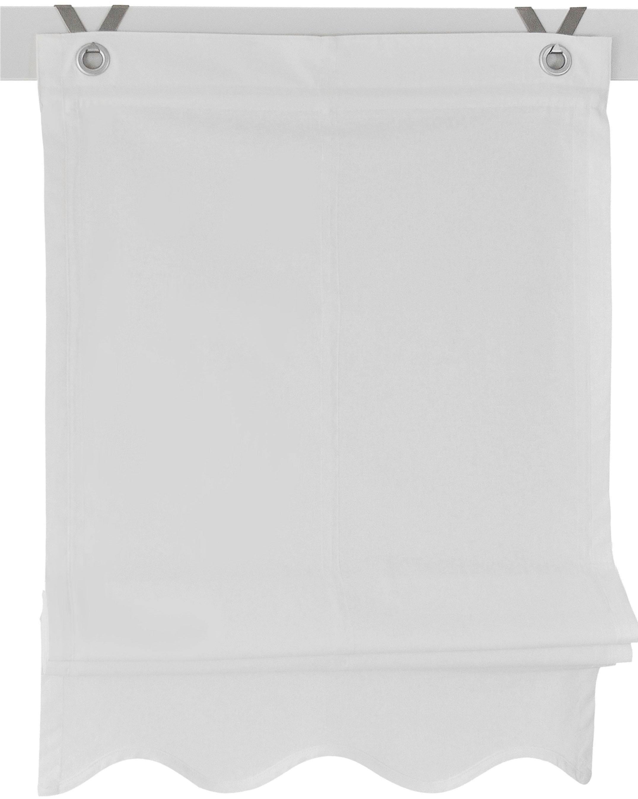 Kutti Raffrollo »Olivia« mit Hakenaufhängung ohne Bohren freihängend blickdicht, Baumwolle, Hakenaufhängung