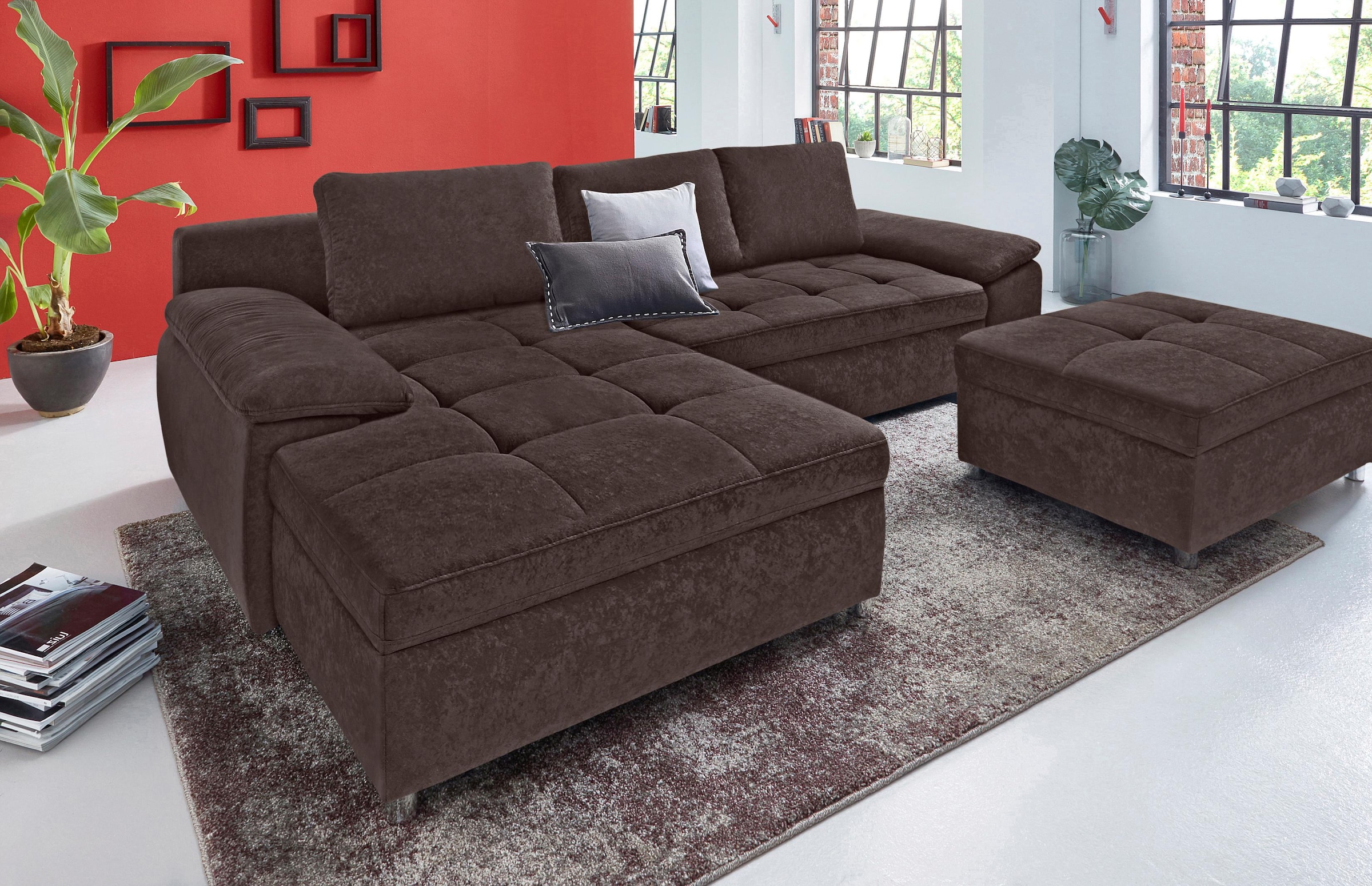 sit&more Ecksofa »Labene L-Form« wahlweise mit Bettfunktion und Bettkasten, auch als XXL-Variante
