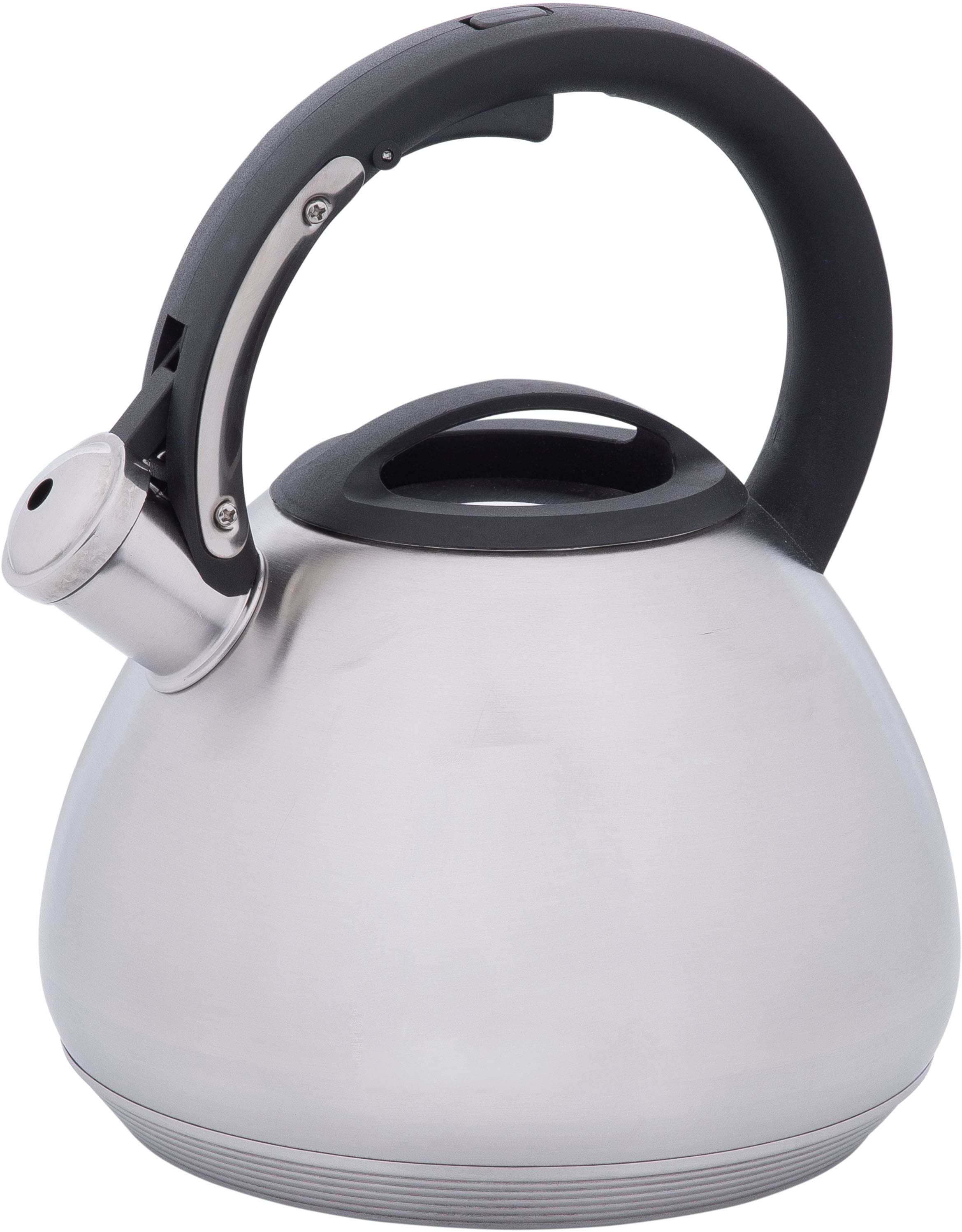 RESTO Kitchenware Wasserkessel »Lyra, Flötenkessel 2,7 l mit wärmespeicherndem Boden im Geschenkkarton« 1 Stk. tlg. Edelstahl