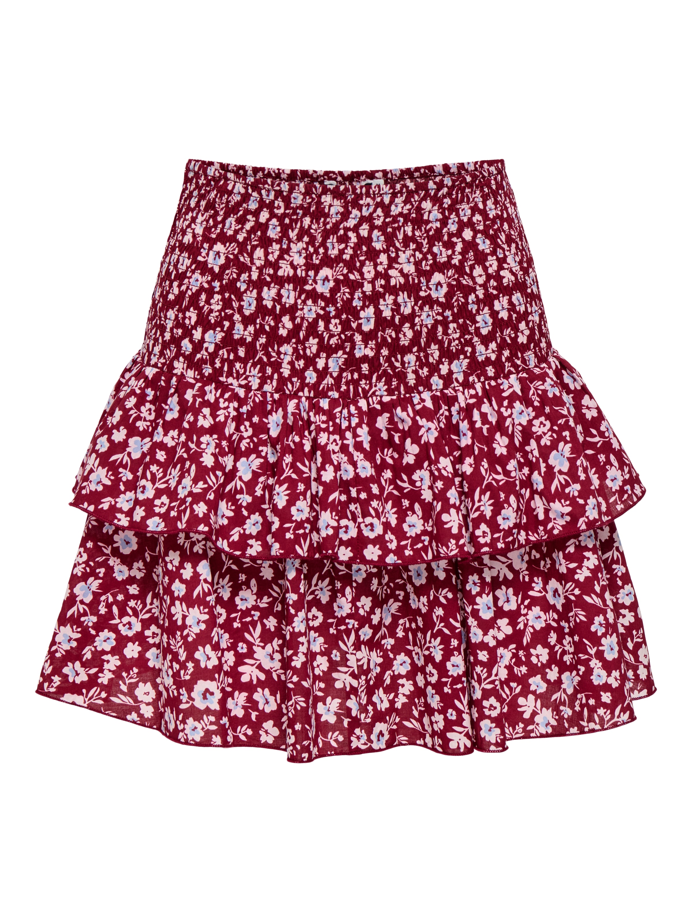 ONLY Minirock »ONLZOEY LAYRED SKIRT WVN NOOS« Baumwolle, gesmoktes Taillenbündchen, Volant