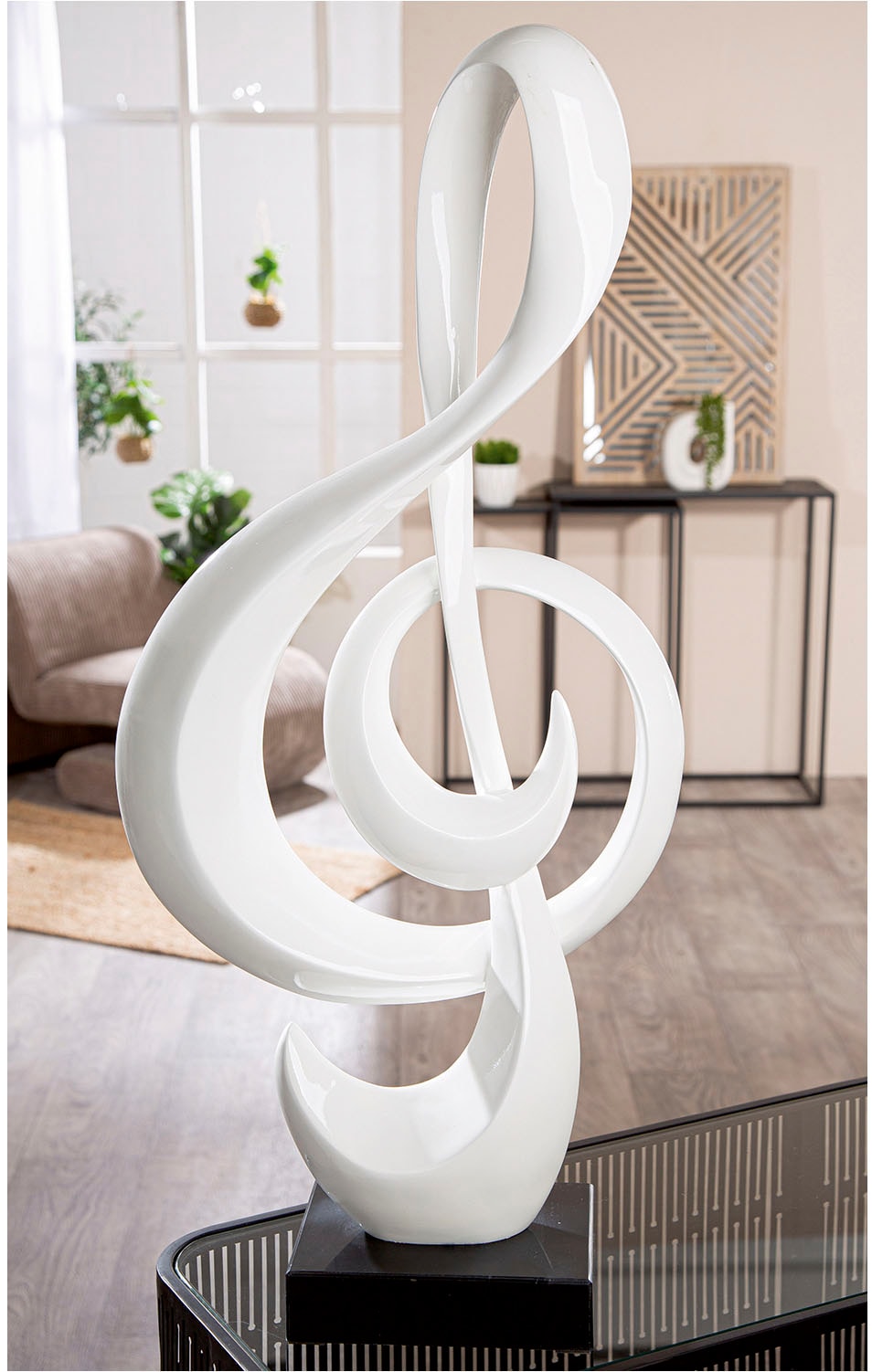 Casablanca by Gilde Dekoobjekt »Skulptur Notenschlüssel weiß H. 83 cm«