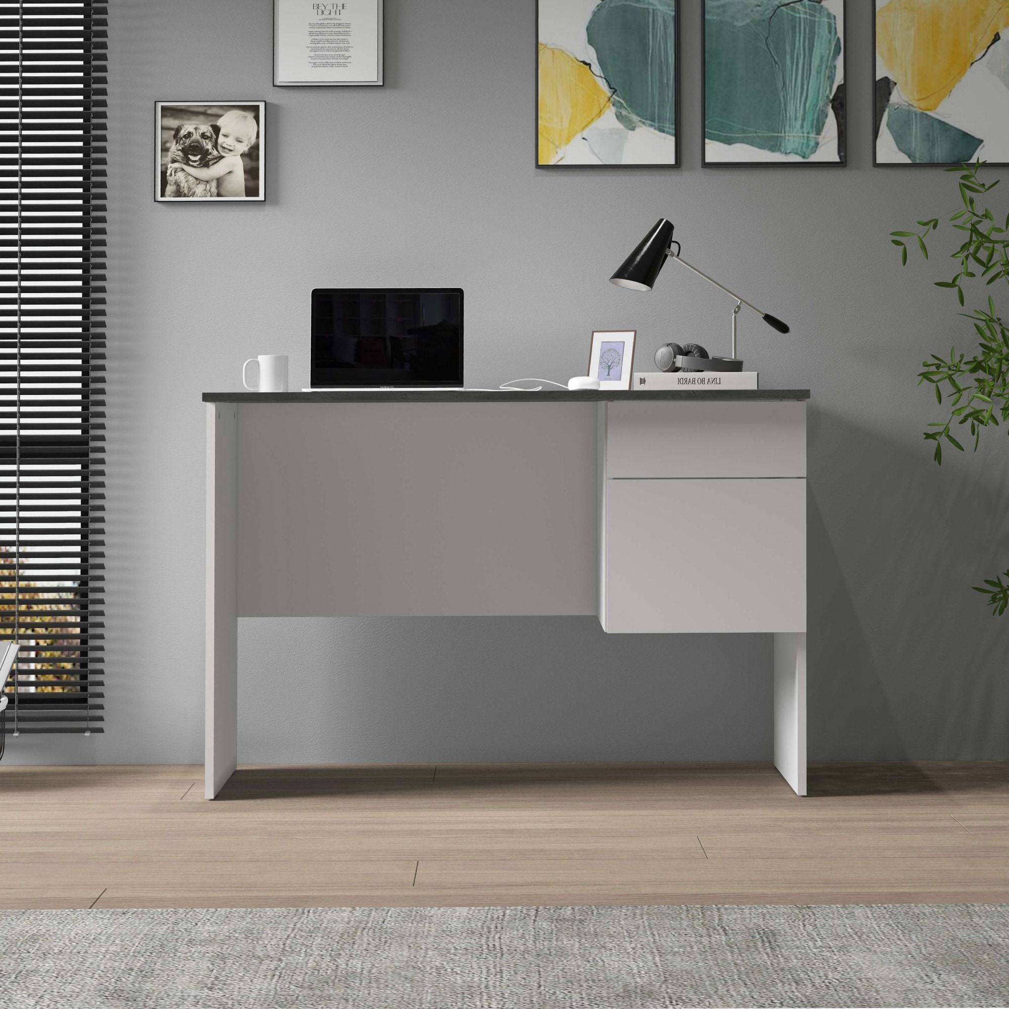 INOSIGN Schreibtisch »Sunrise, kleiner Computertisch, Bürotisch«, mit 1 Tür & 1 Schublade, Tischplatte Breite 110 cm, Made in Italy