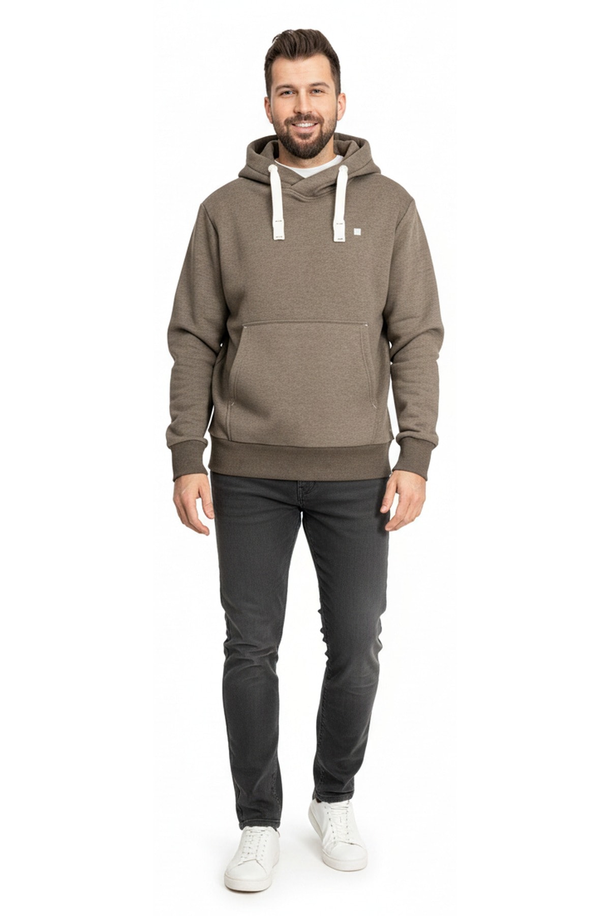 DEPROC Active Kapuzensweatshirt »MONCTON Herren-Kapuzentop, sportlich«, weiche Fleecejacke mit Kängurutasche
