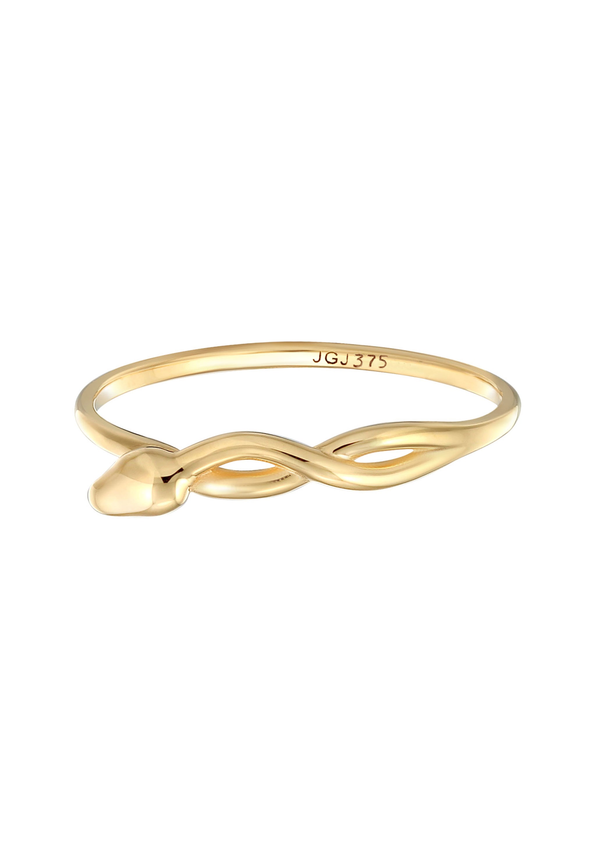 Elli Premium Silberring »Ring Schlange Infinity 375 Gelbgold«