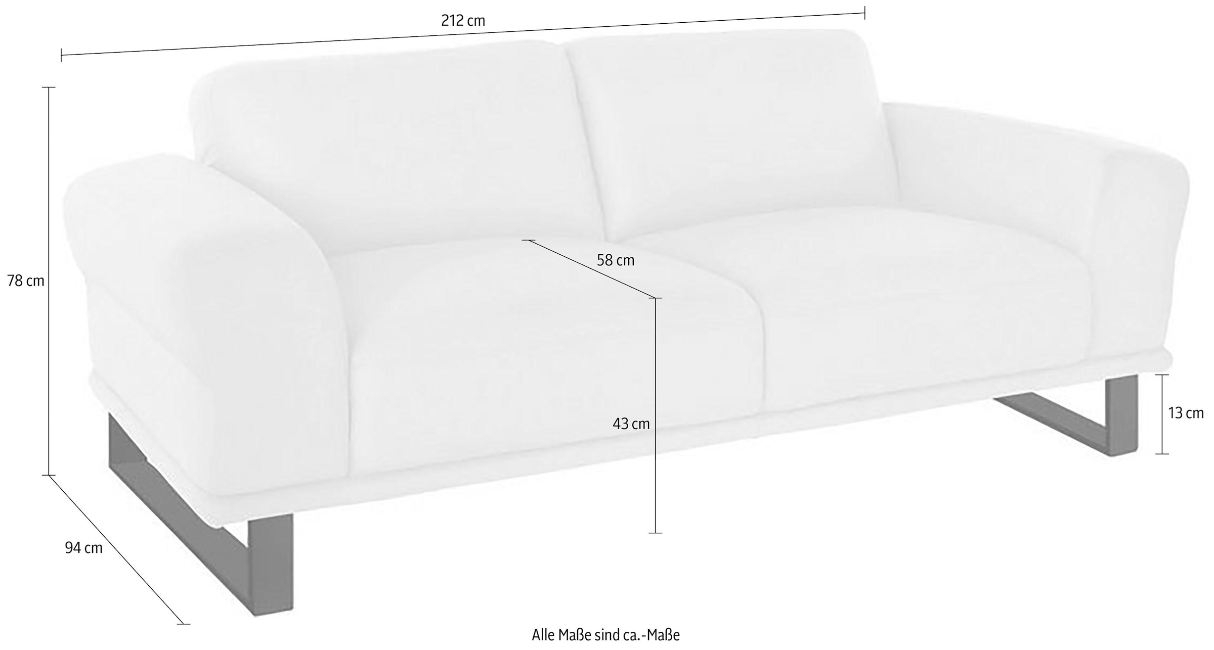 W.SCHILLIG 2,5-Sitzer »montanaa« mit Metallkufen in Schwarz pulverbeschichtet, Breite 212 cm
