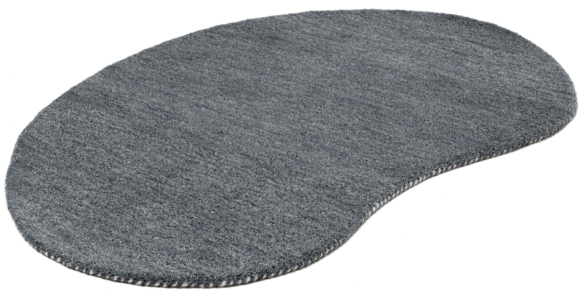 THEKO Wollteppich »Gabbeh Uni, Handweb Teppich, meliert, reine Wolle, handgewebt«, oval, 14 mm Höhe, Schlafzimmer, Wohnzimmer, Esszimmer, auch als Läufer, eckig oder rund