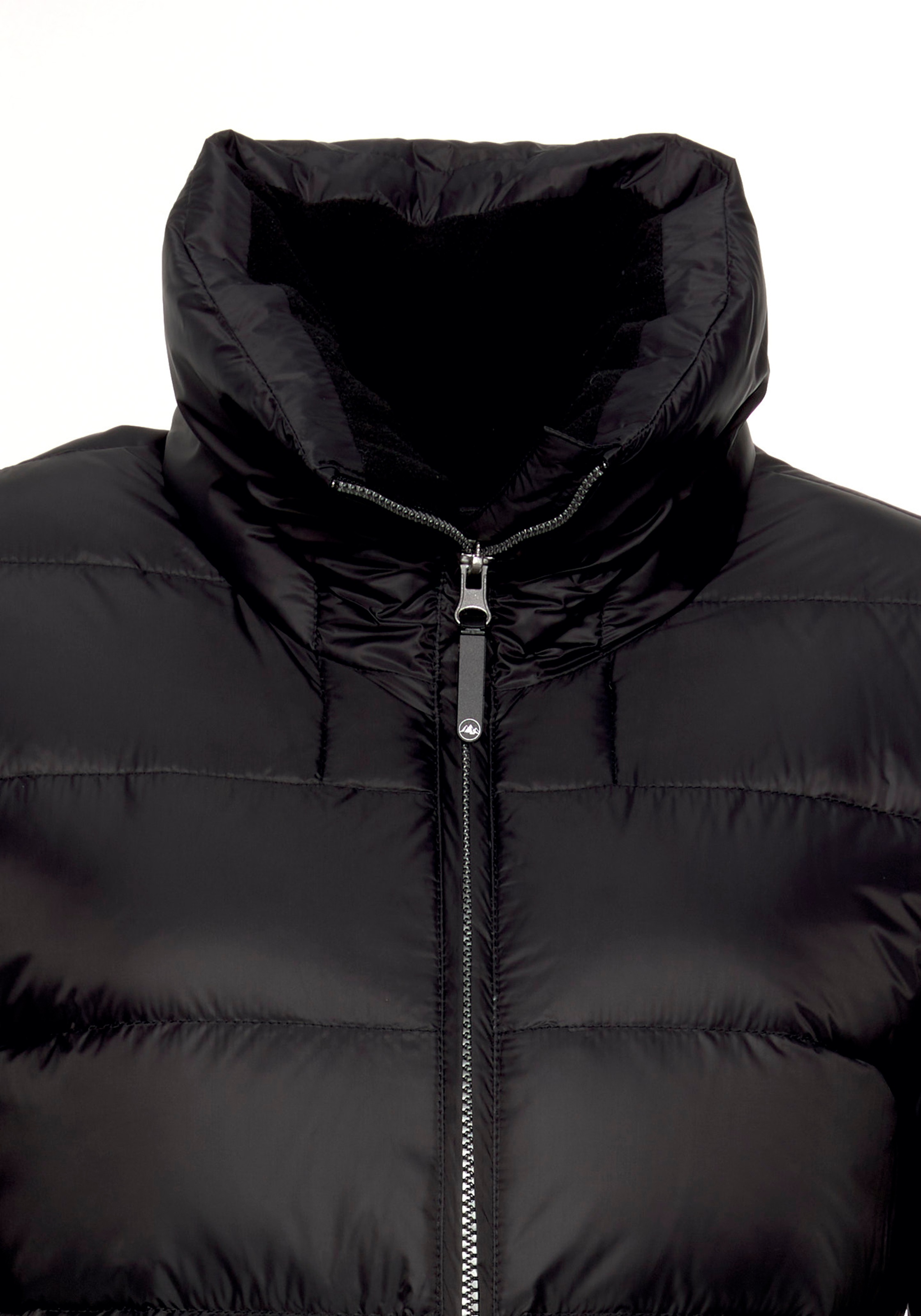 Polarino Daunenjacke, ohne Kapuze, für den Winter, aus leichtem Webmaterial, mit hohem Stehkragen