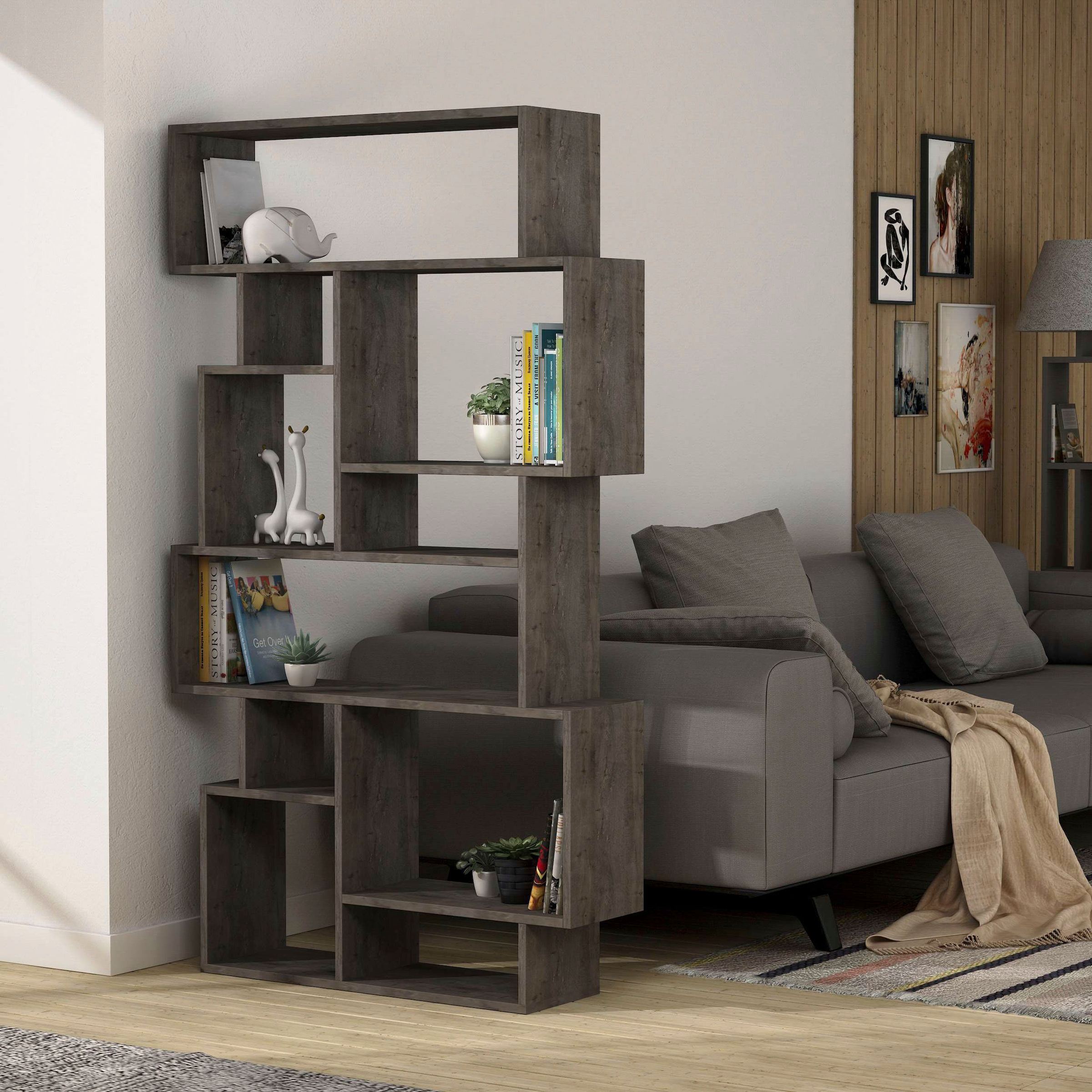 Decortie Bücherregal »Karmato Bücherregal«, (Packung), Leichte Montage, Lagerung, Platzsparend