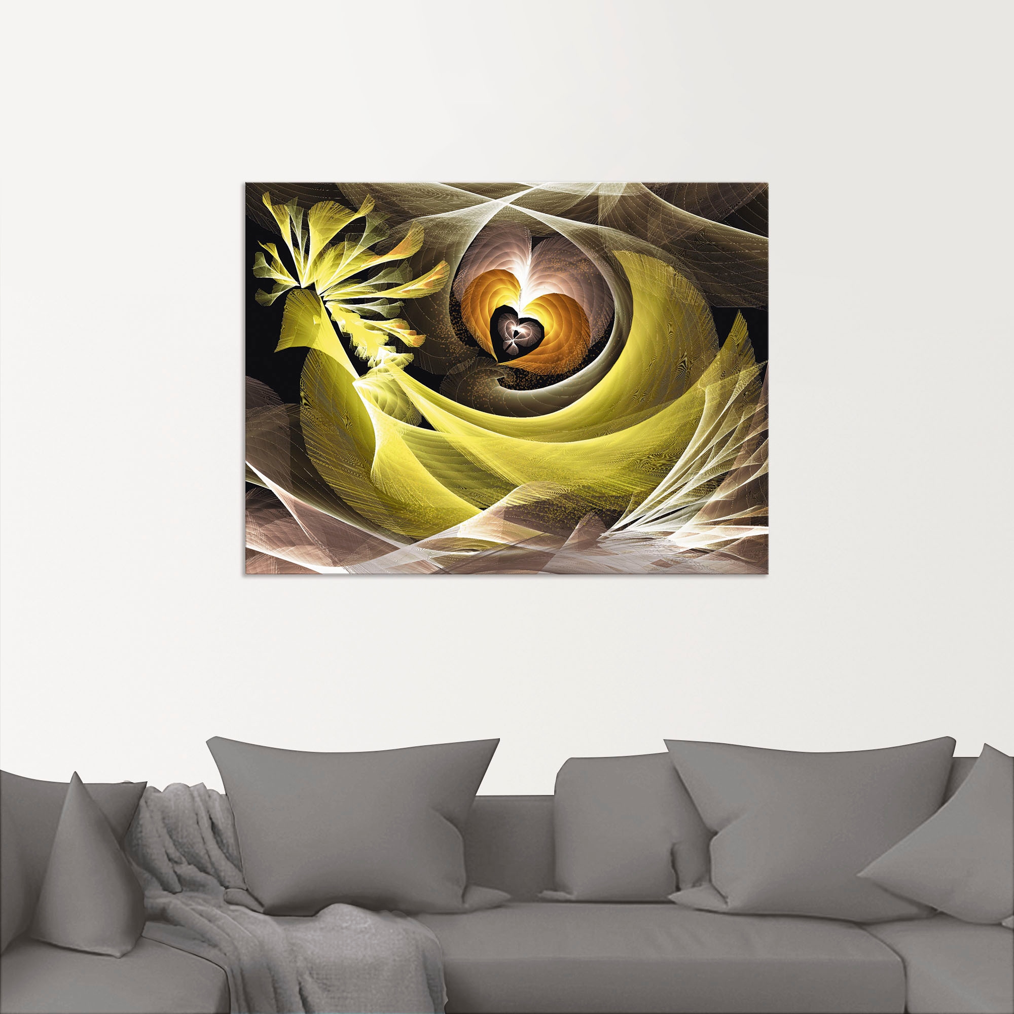 Artland Wandbild »Magischer Vogel mit Herzen«, Animal Fantasy, (1 St.), als Alubild, Leinwandbild, Wandaufkleber oder Poster in versch. Größen