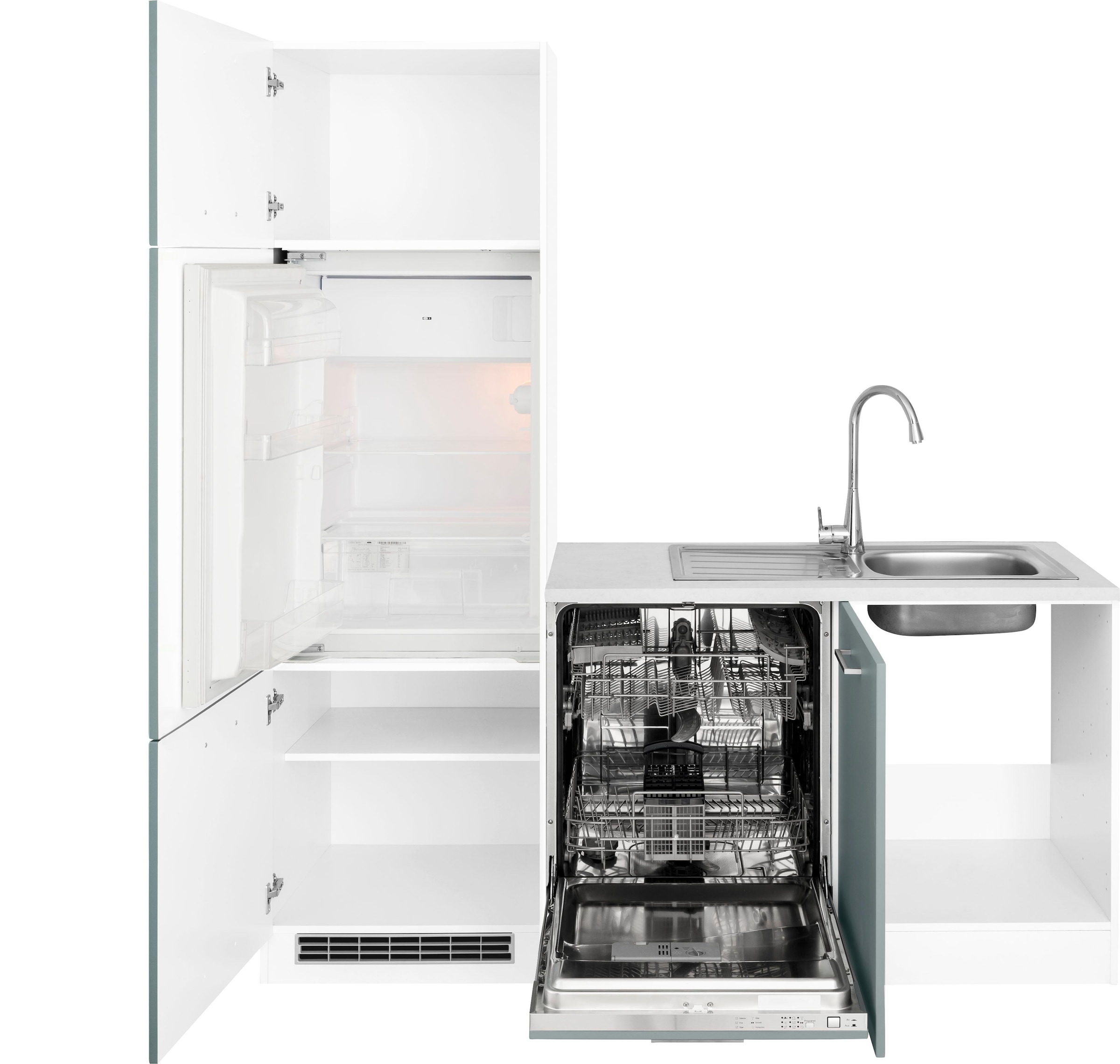 HELD MÖBEL Winkelküche »Visby«, Geschirrspüler bestellen inkl. Kühlschrank bequem Winkel 240 240cm x mit u. E-Geräte