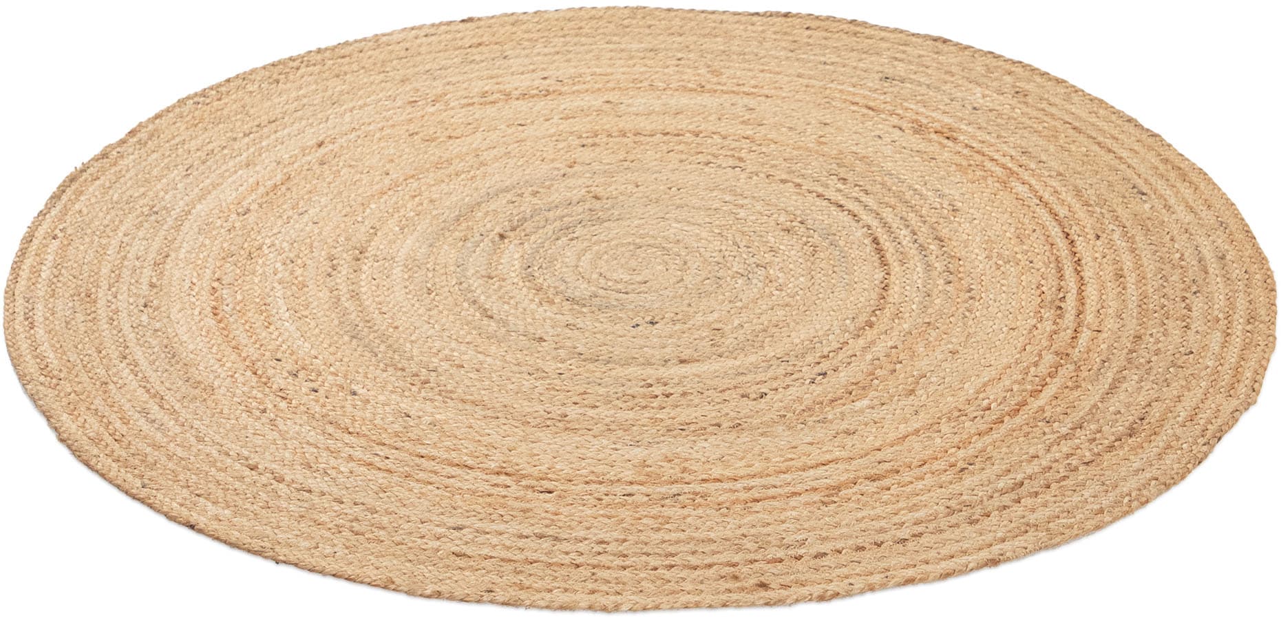 carpetfine Teppich »Nele Juteteppich Naturfaser«, rund, 6 mm Höhe, geflochtener Wendeteppich aus 100%Jute, in rund und oval, viele Größen