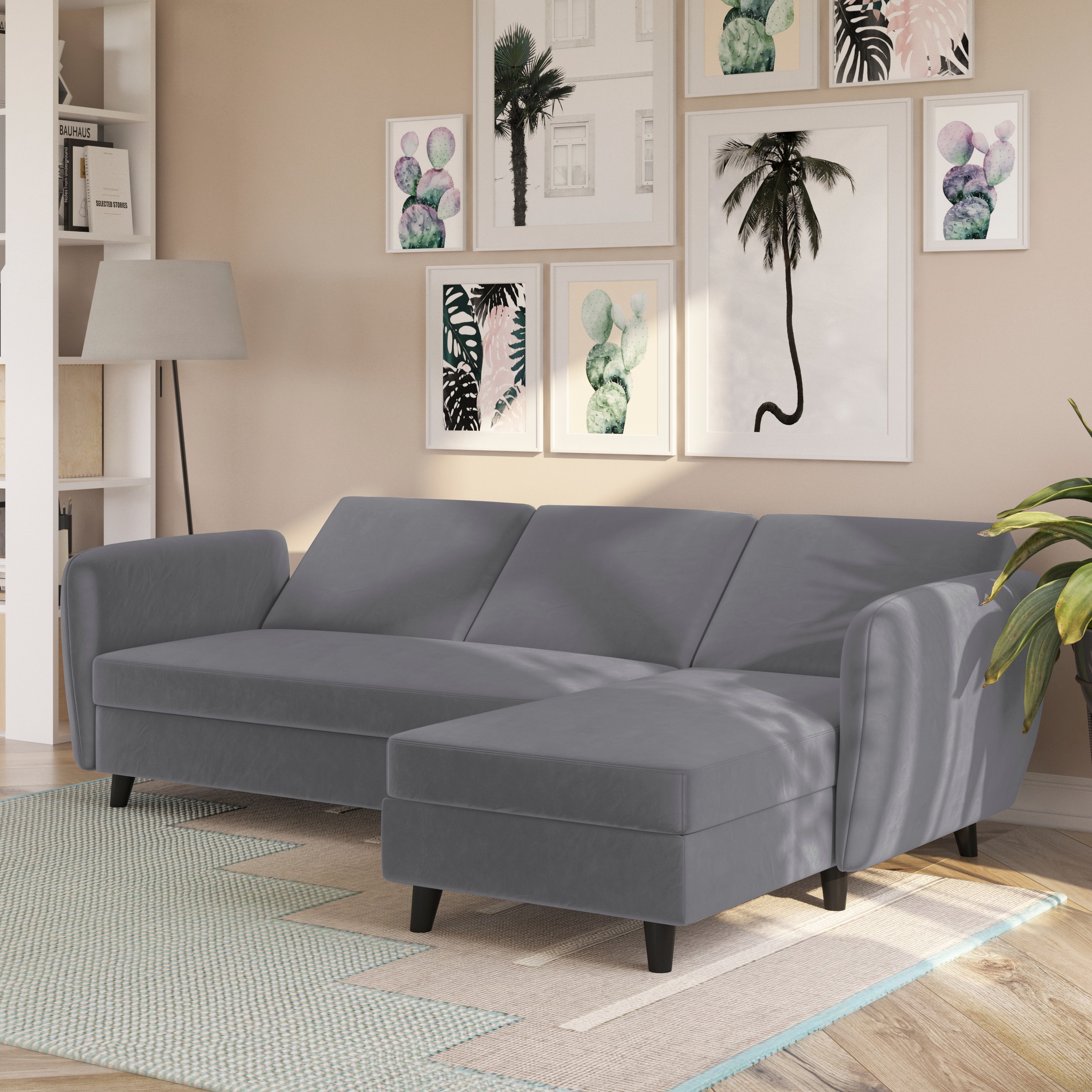 Dorel Home Ecksofa »Perry, L-Form,« Rückenlehne, verschiedene Farbvarianten, Sitzhöhe 43 cm, Breite 219 cm