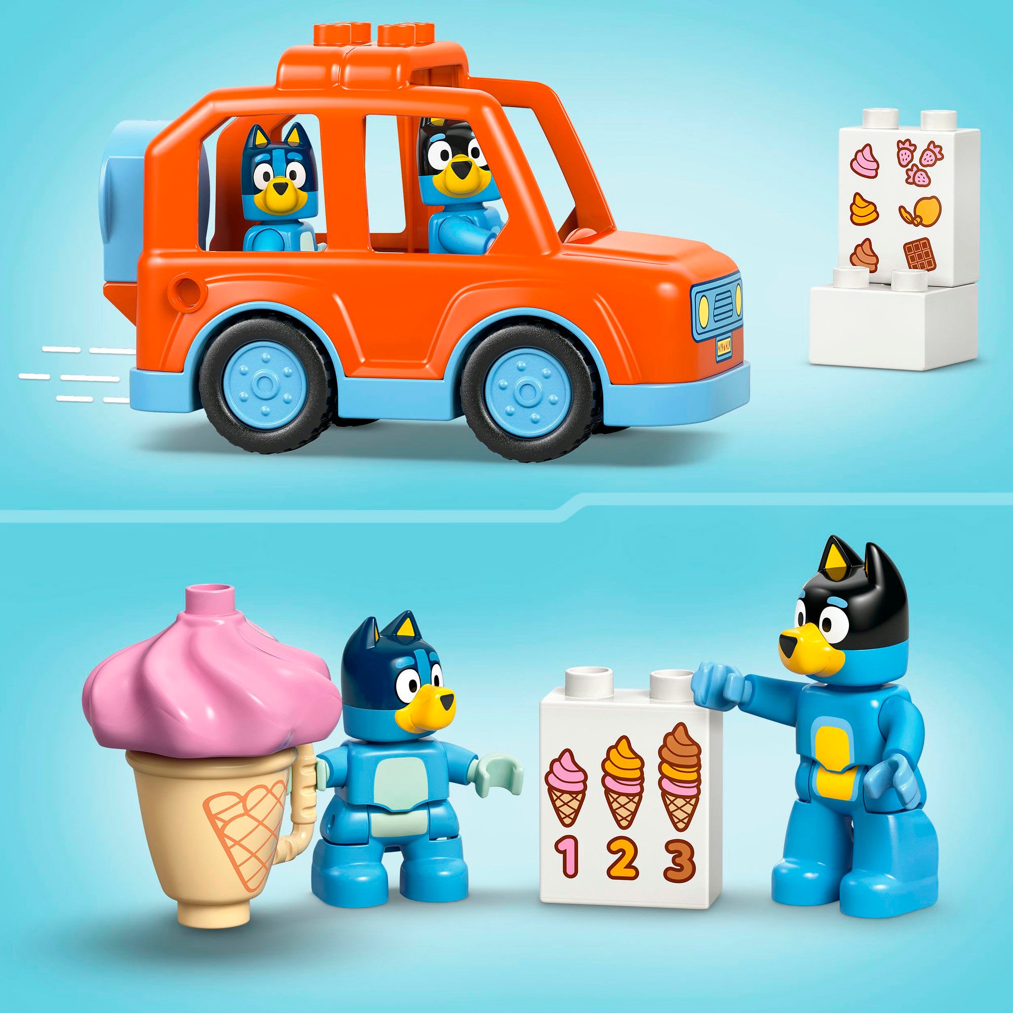 LEGO® Konstruktionsspielsteine »Ausflug zur Eisdiele mit Bluey (10458), LEGO DUPLO Bluey« Made in Europe