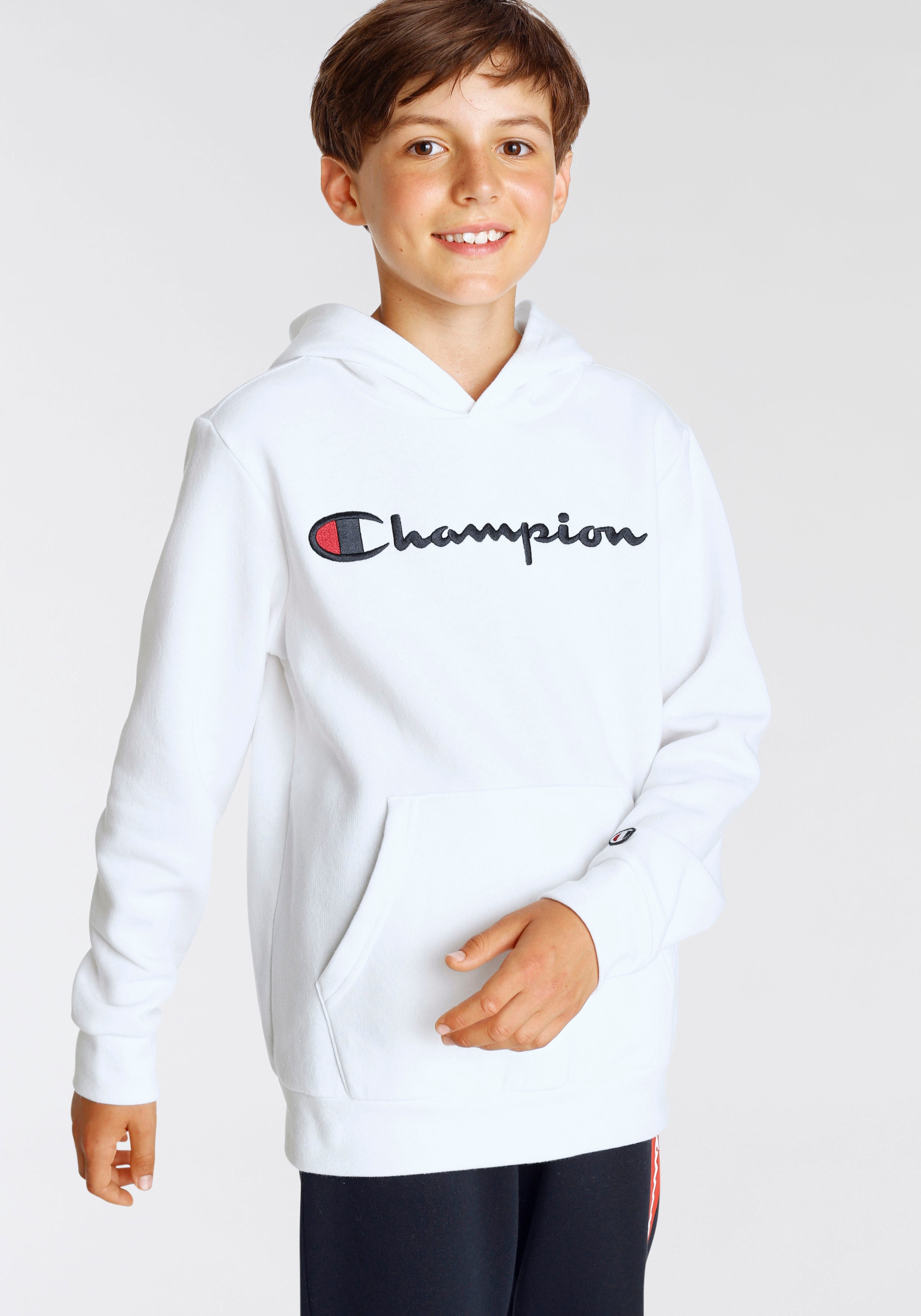 Champion Sweatshirt »Classic - Hooded für Logo ♕ large Kinder« bei Sweatshirt