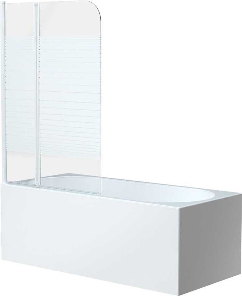 Marwell Badewannenfaltwand »White Stripes«, 2-teilig, BxH: 100x140 cm