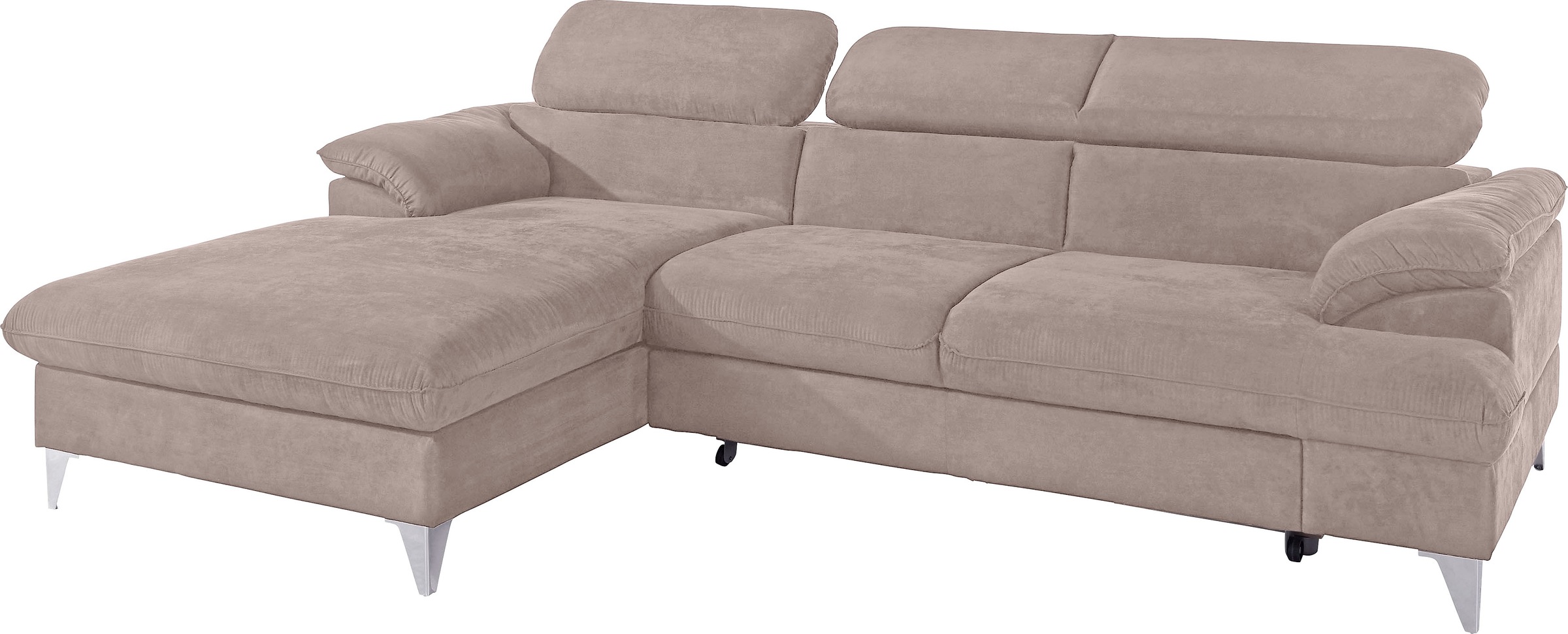 COTTA Polstergarnitur »Caluso L-Form«, (2 tlg.), Set bestehend aus: Ecksofa mit Kopfteilverstellung & Hocker