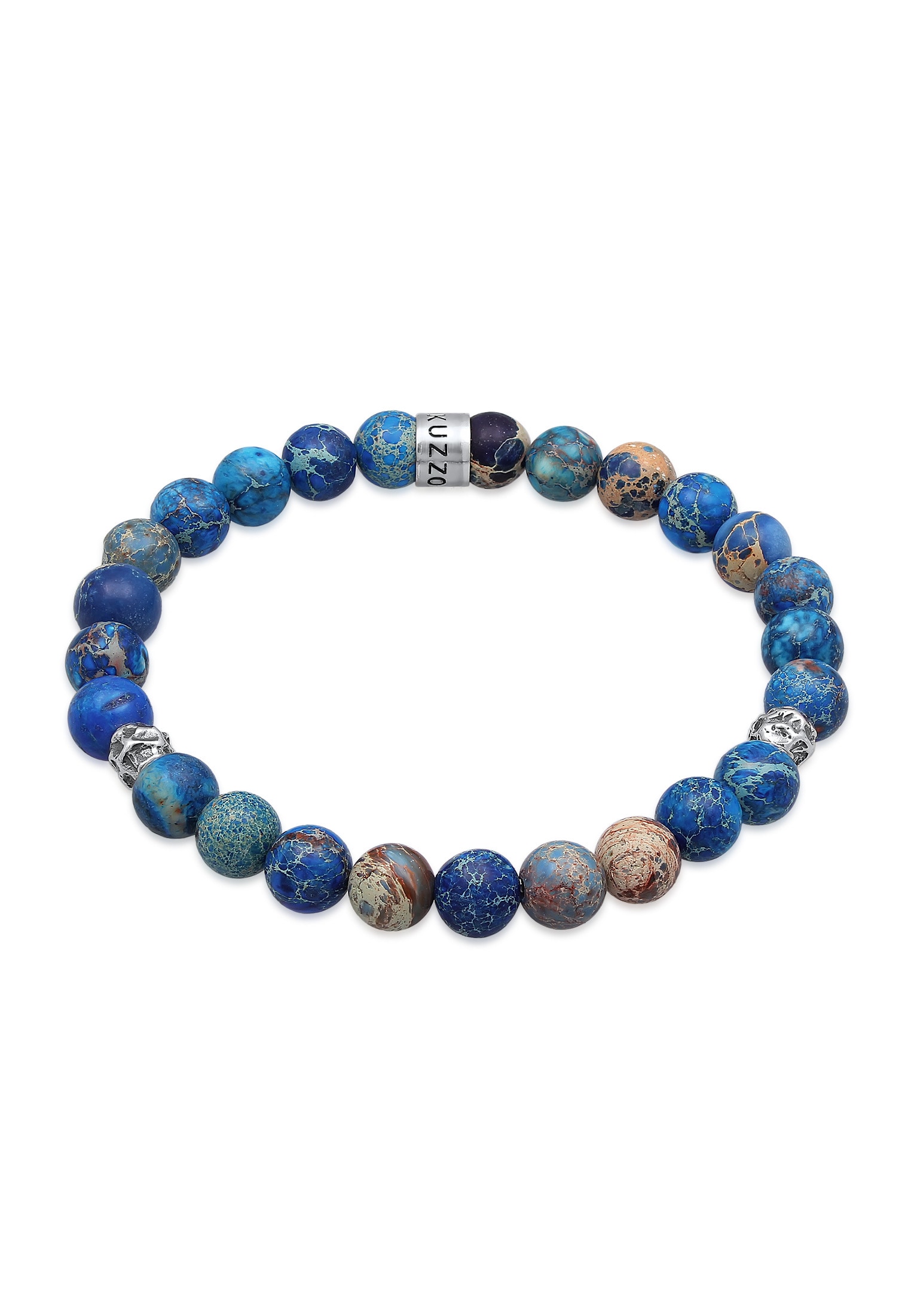 Armkette »Armband Herren Achat Perlen Blau Beads 925 Silber«