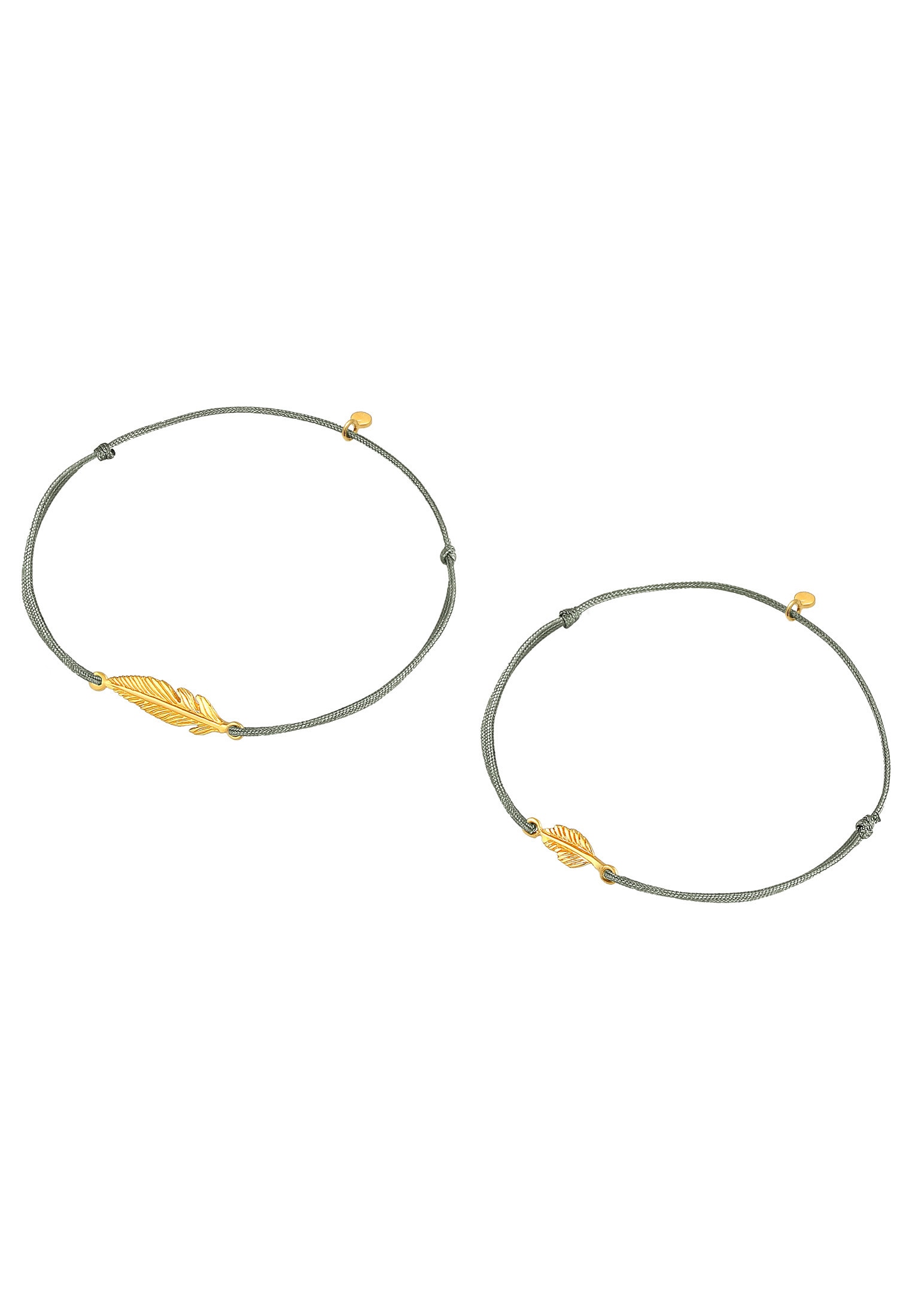 Elli Armketten Set »Armband Elli Armband Feder Mutter Kind Set Nylon 925 Silber vergoldet«