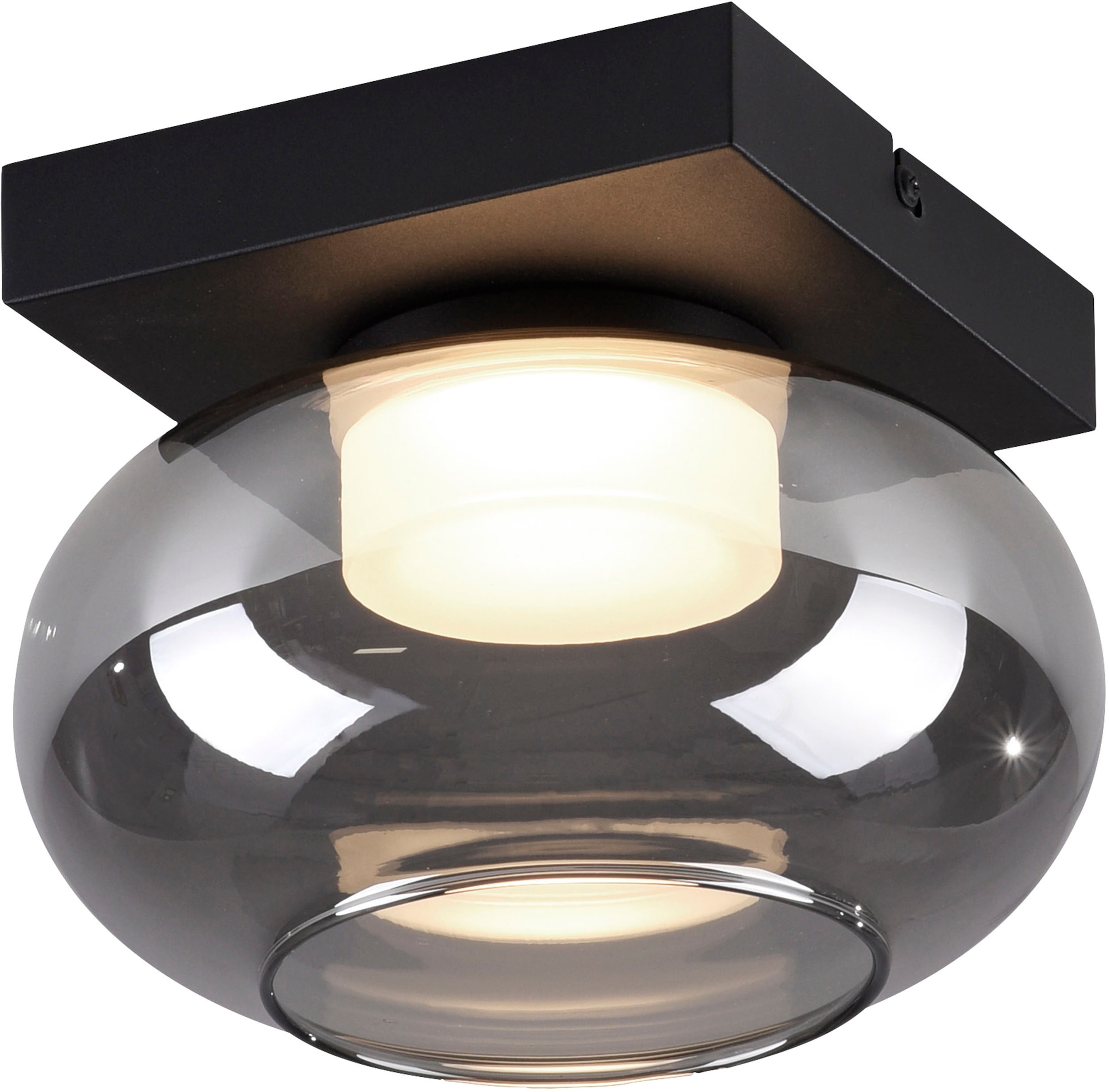 SCHÖNER WOHNEN-Kollektion LED Deckenleuchte »SIA« LED-Board 1 Stk. Warmweiß SCHÖNER WOHNEN Kollektion, SimplyDim, Memoryfunktion, Rauchglas