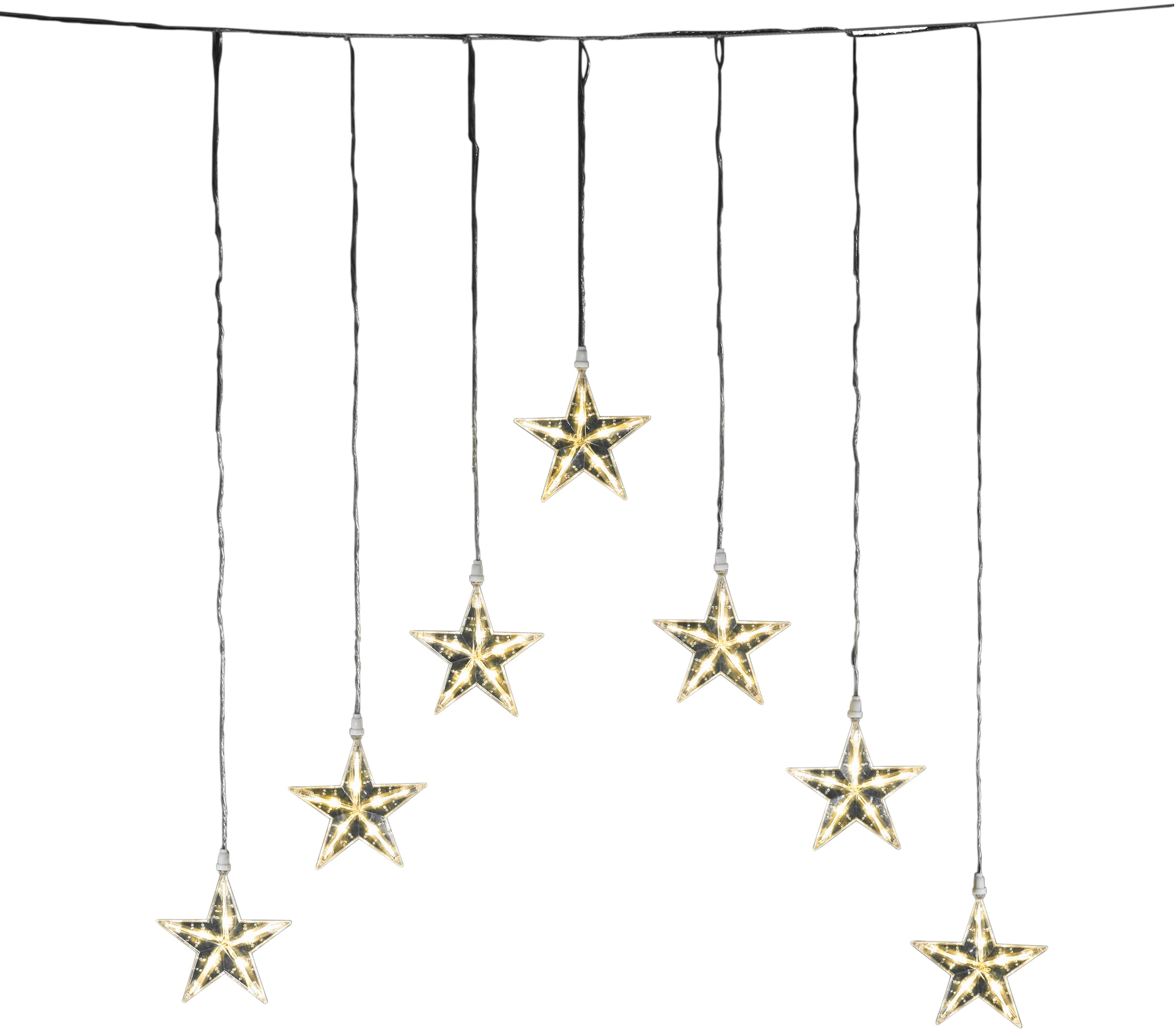 KONSTSMIDE LED-Lichtervorhang »Weihnachtsdeko aussen«, Sternen, Dioden, transparentes 7 Kabel warmweiße 35 kaufen mit bequem