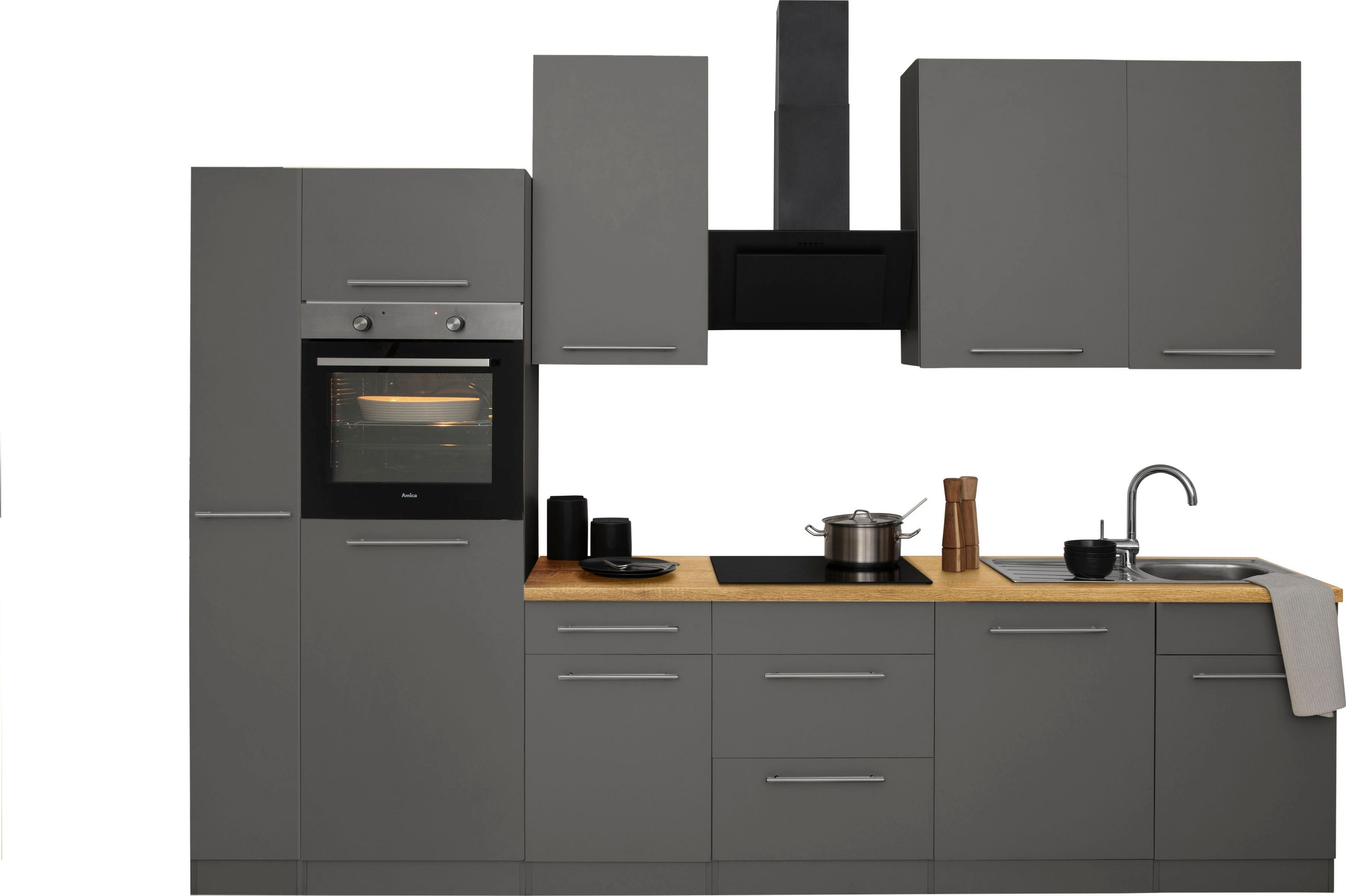 wiho Küchen Küchenzeile »Unna«, mit E-Geräten, Breite 310 cm