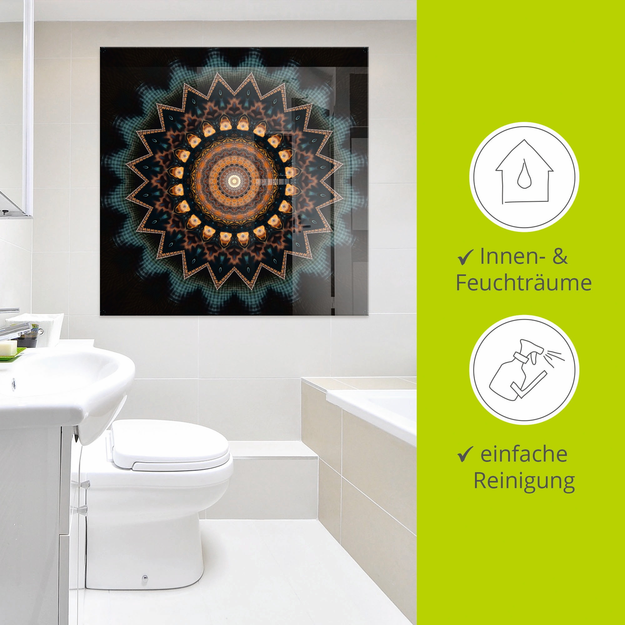 Artland Glasbild »Mandala kosmisches Bewusstsein«, Muster, (1 St.), in verschiedenen Größen