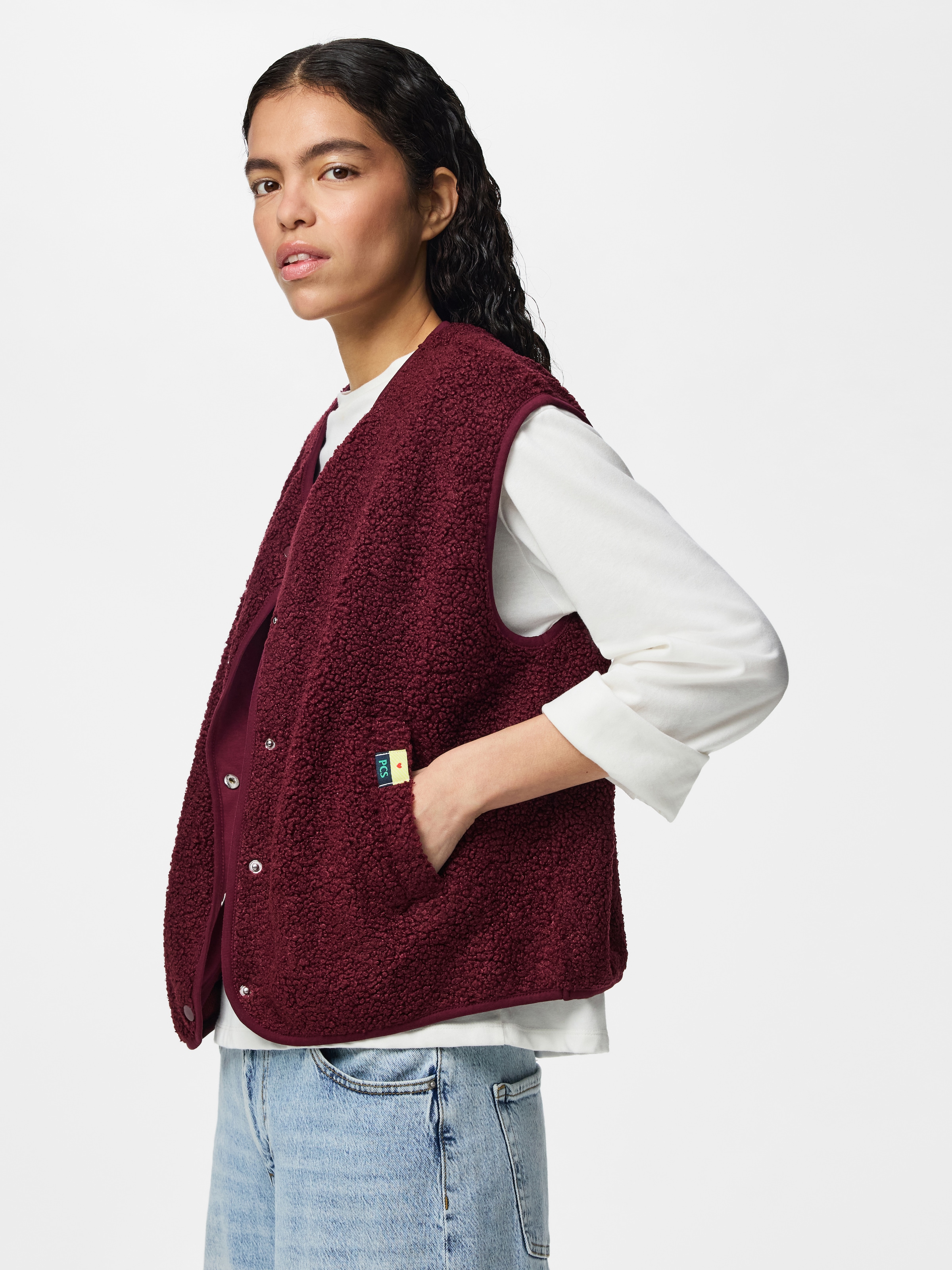 pieces Plüschweste »PCKATTY TEDDY VEST NOOS BC« Kunstfaser, Plüsch