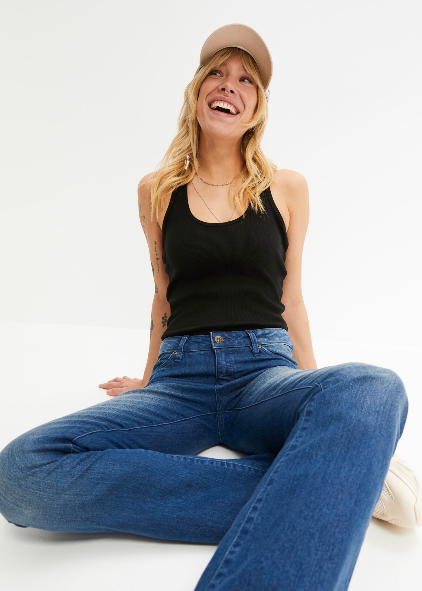 bonprix Tanktop Packung, 2 Ringerrücken, Ripp-Qualität