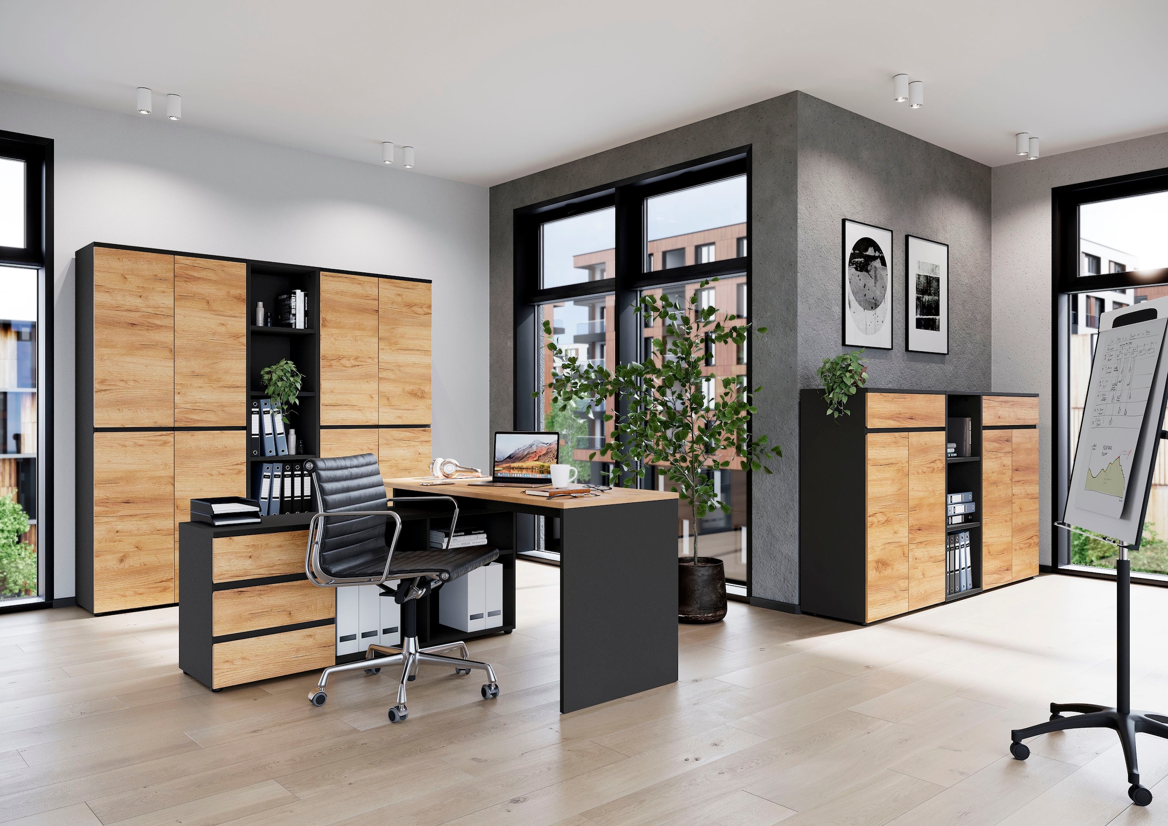 GERMANIA Aktenschrank »GW-Lissabon Aktenschrank«, mit verstellbaren Einlegeböden und grifflosem Design