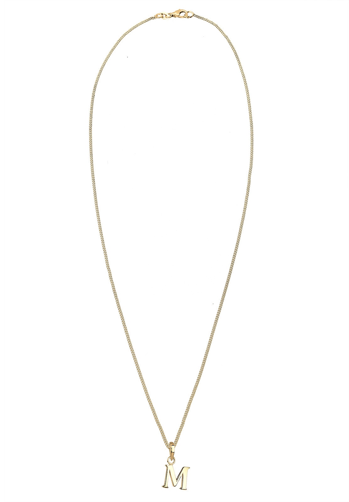 Elli Kette mit Anhänger »Halskette Letter M 925 Sterling Silber vergoldet«