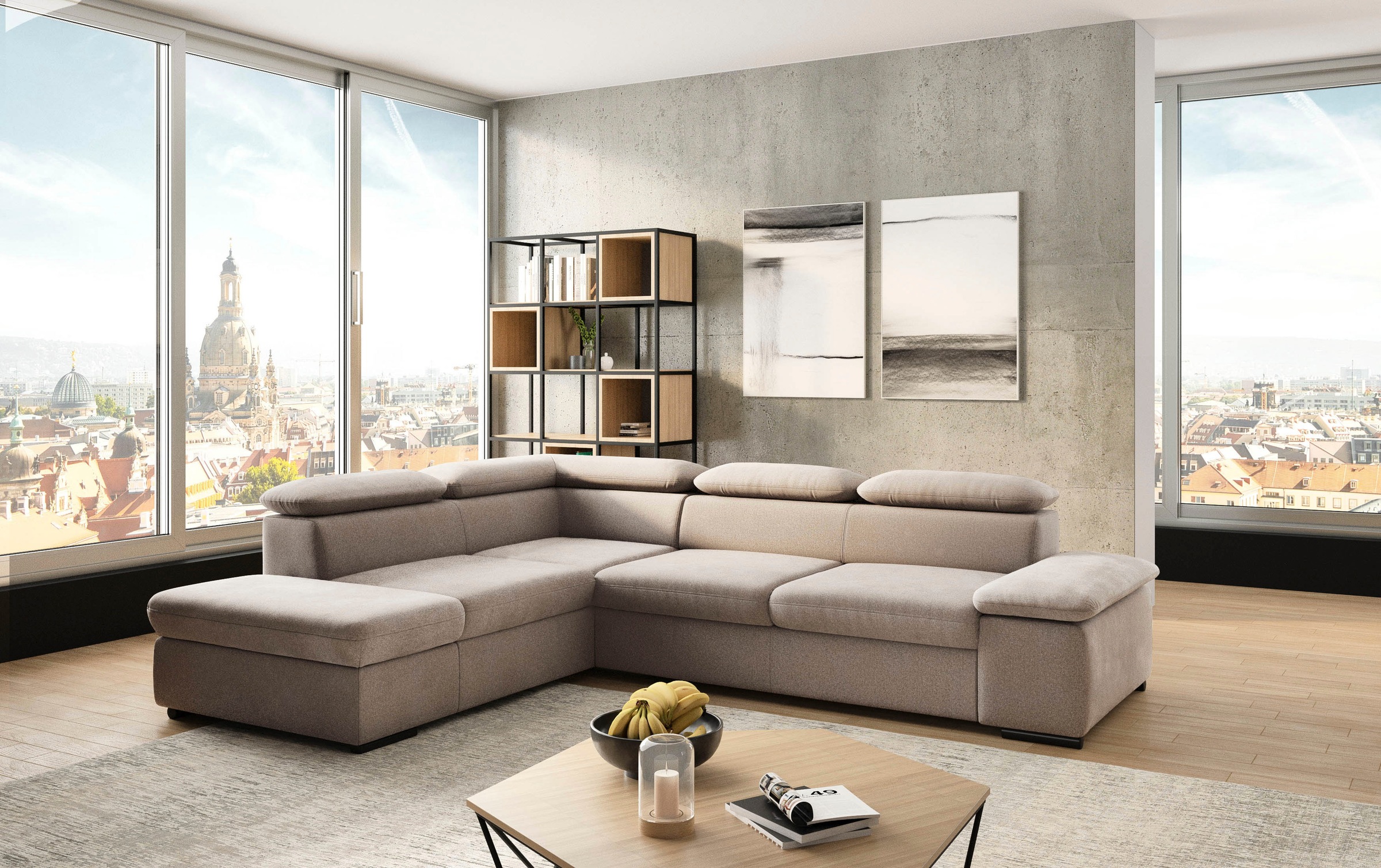 sit&more Ecksofa »Alcudia L-Form«, mit Armteilverstellung, optional Kopfteilverstellung und Bettfunktion