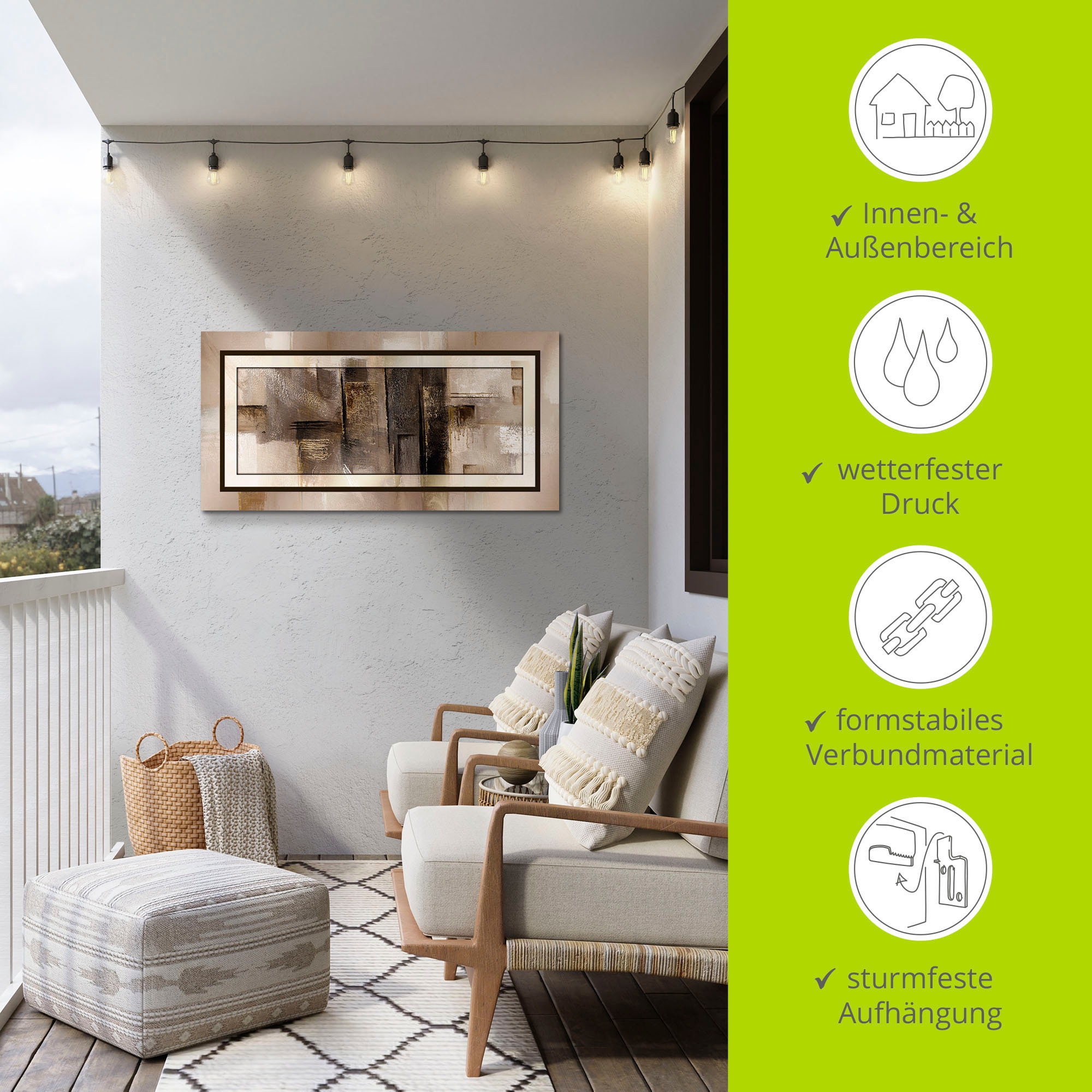 Artland Wandbild »Quadrate - abstrakt 1« Muster 1 Stk. tlg. als Alubild, Leinwandbild in verschied. Größen