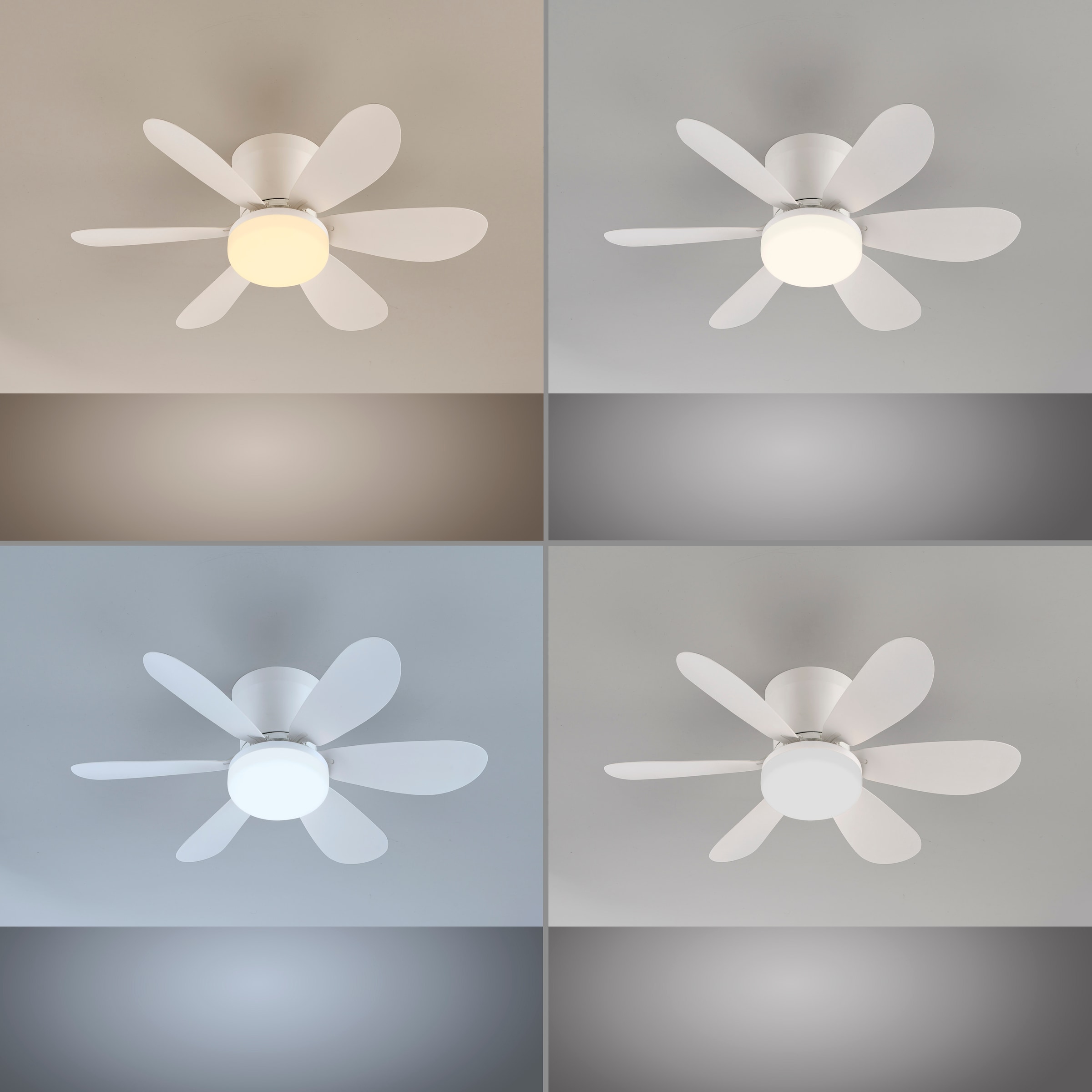 JUST LIGHT LED Deckenleuchte »MINIAIR« LED-Board 1 Stk. warmweiß - kaltweiß Ventilatorfunktion in 3 Geschwindigkeitsstufen, mit Timer 2h/4h/8h